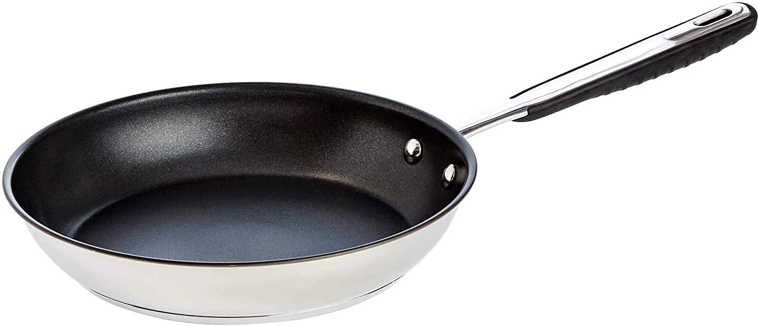 AmazonBasics Amazon Basics stainless steel non-stick frying pan, induction safe, with comfortable handle - 20 cm