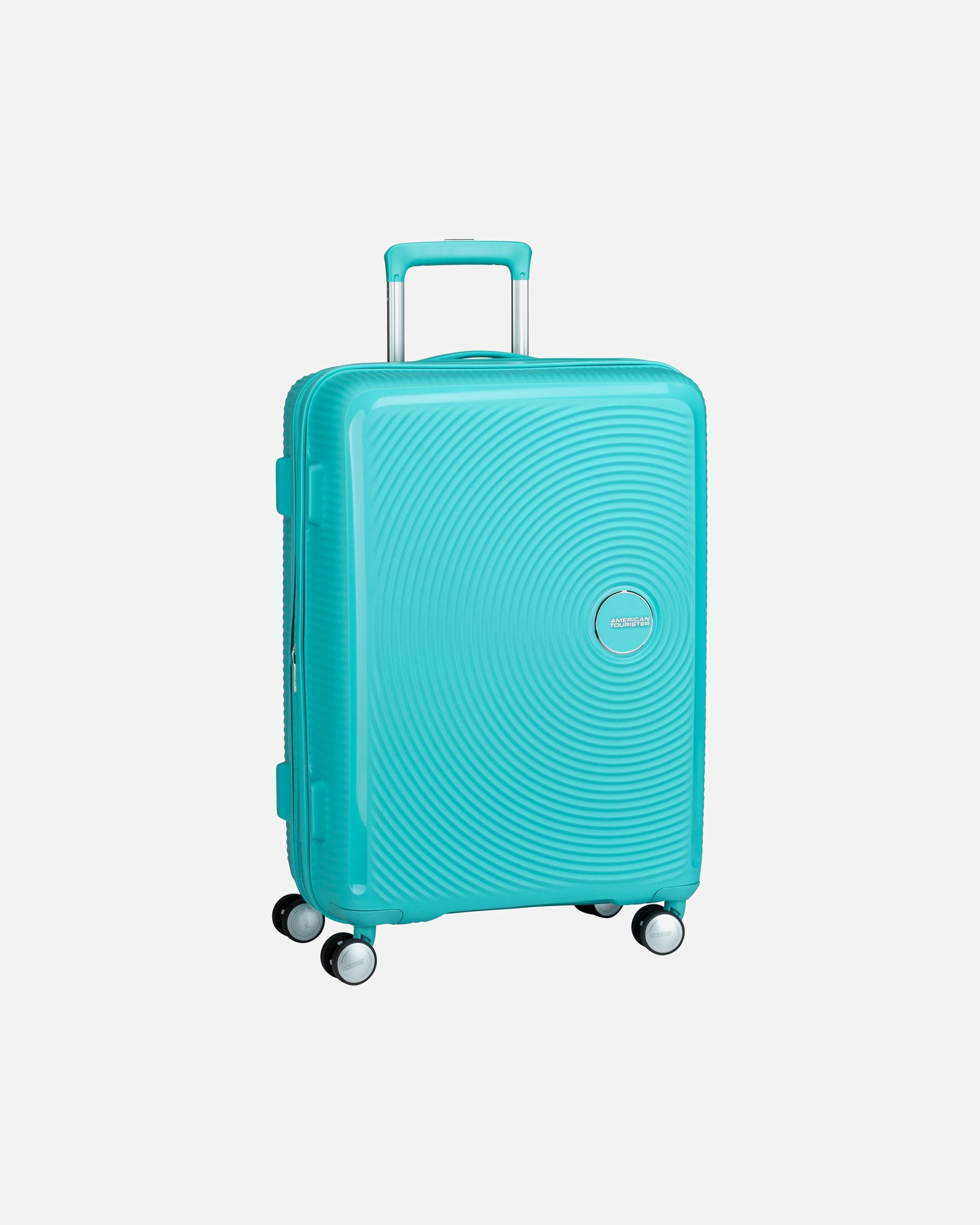 American Tourister Suitcase Trolley Soundbox 4-wheels Poolside Blue