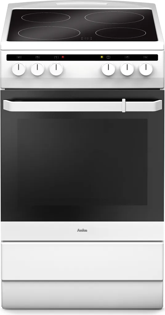 Amica SHC 11542 W electric oven, white, 50 cm wide, top/bottom heat + fan-assisted cooking, 4 cooking zones, heat-resistant door