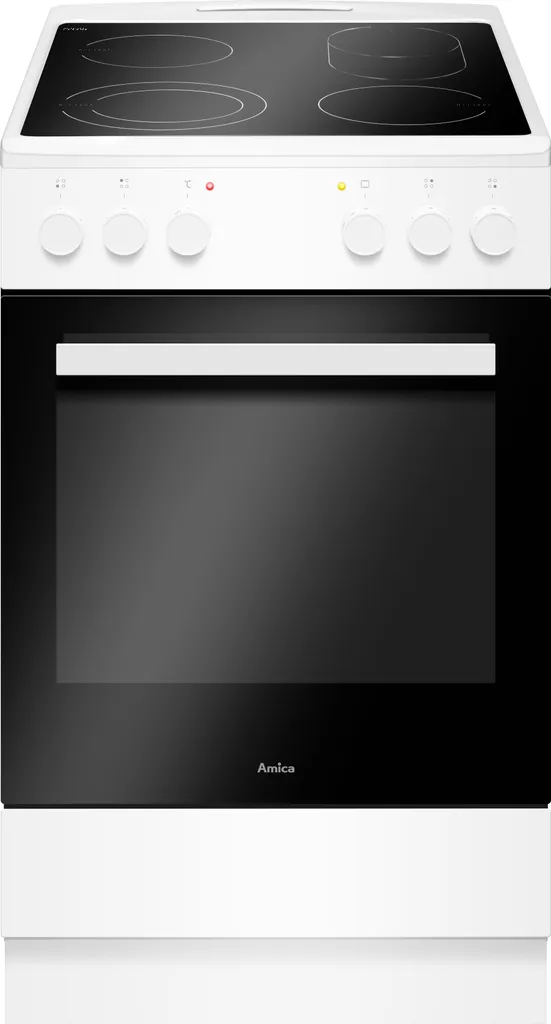 Amica - SHC 903 021 W - Freestanding cooker - Glass ceramic - White - 50 cm