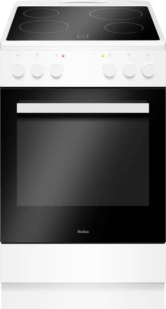 Amica - SHC 903 031 W - Freestanding cooker - Glass ceramic - White - 50 cm