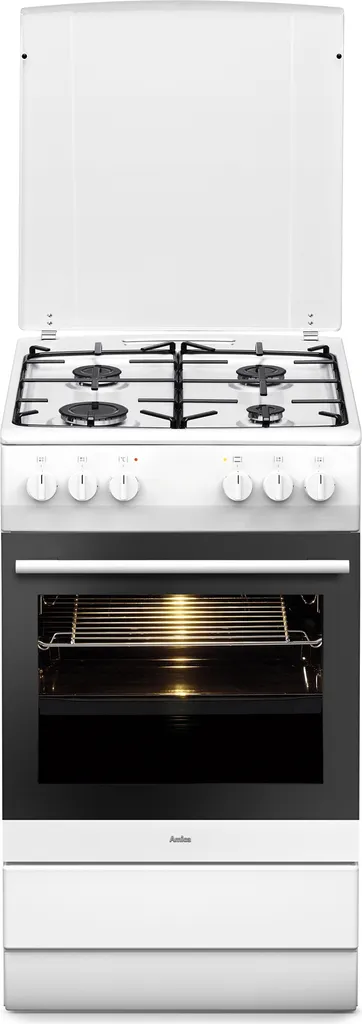 AMICA SHEG 11557 W Gas hob with electric oven, white