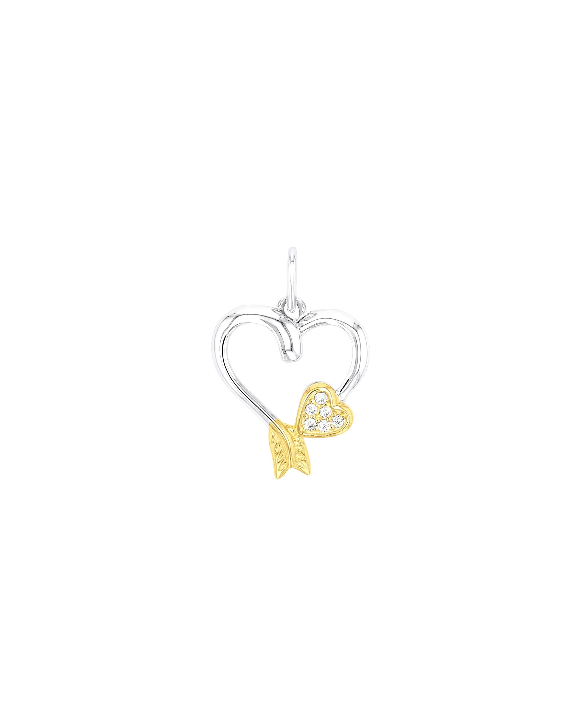 amor pendant motif pendant for women, 925 sterling silver, synthetic zirconia | Heart