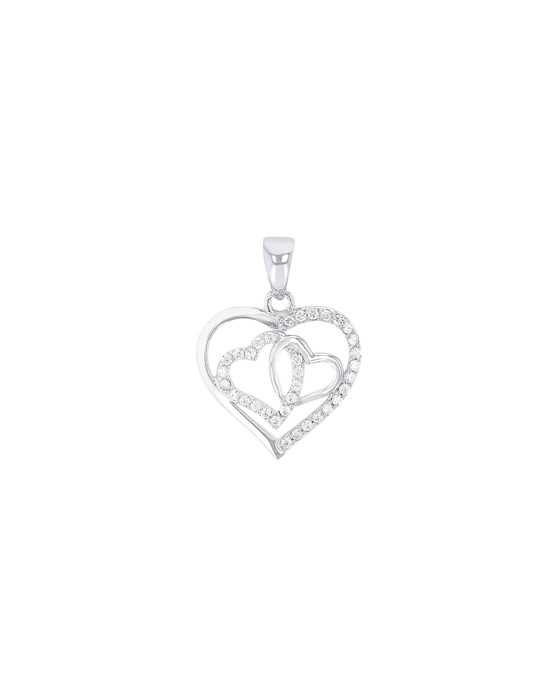 amor pendant motif pendant for women, 925 sterling silver, synthetic zirconia | Heart