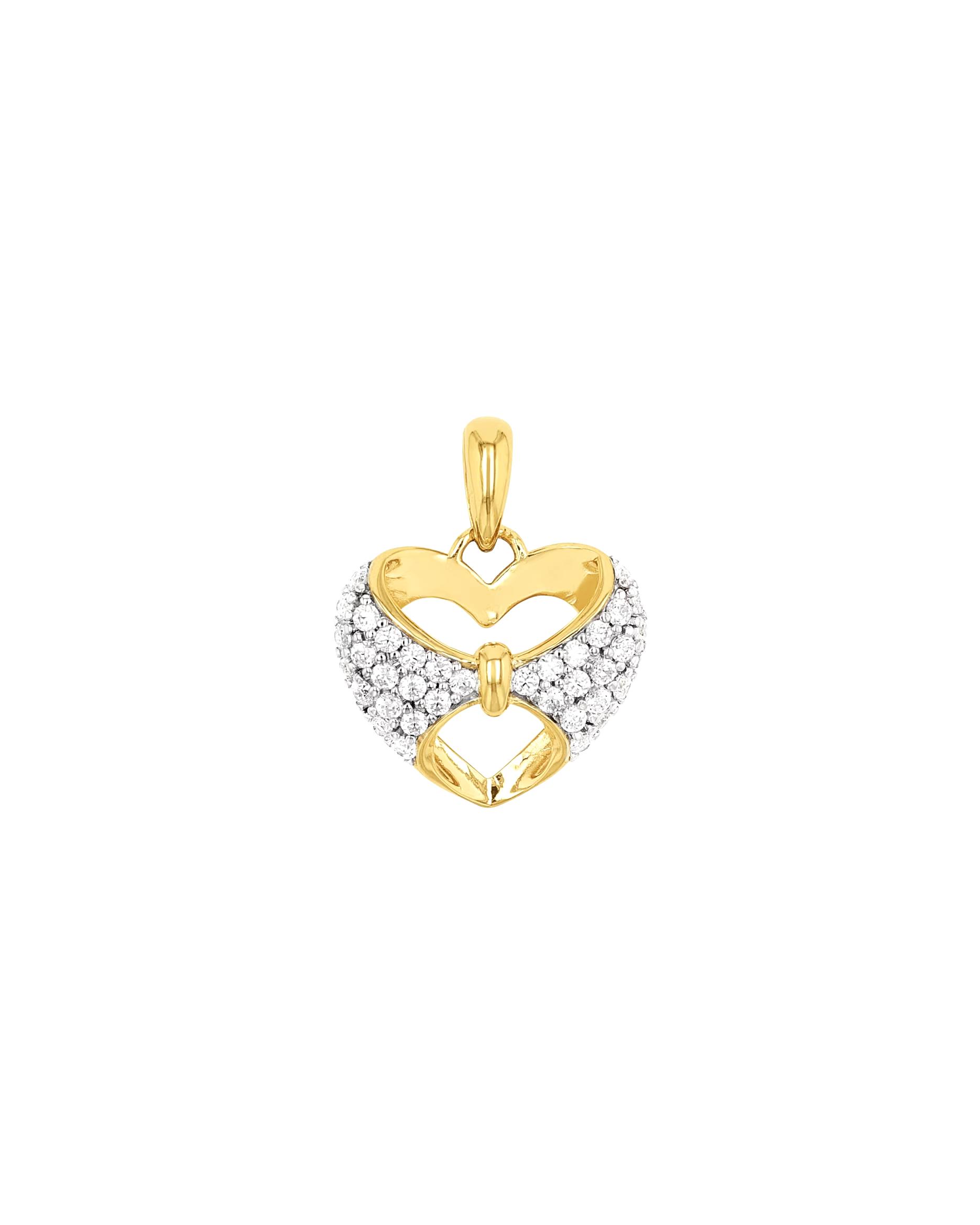 amor pendant motif pendant for women, 925 sterling silver, synthetic zirconia | Heart