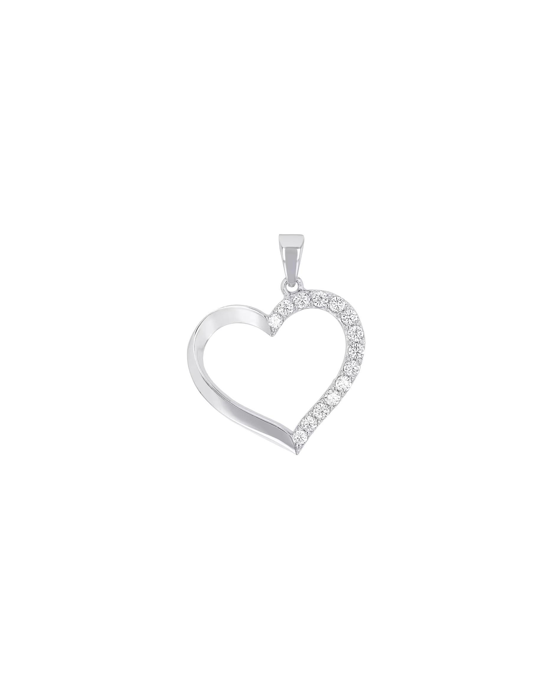amor pendant motif pendant for women, 925 sterling silver, synthetic zirconia | Heart