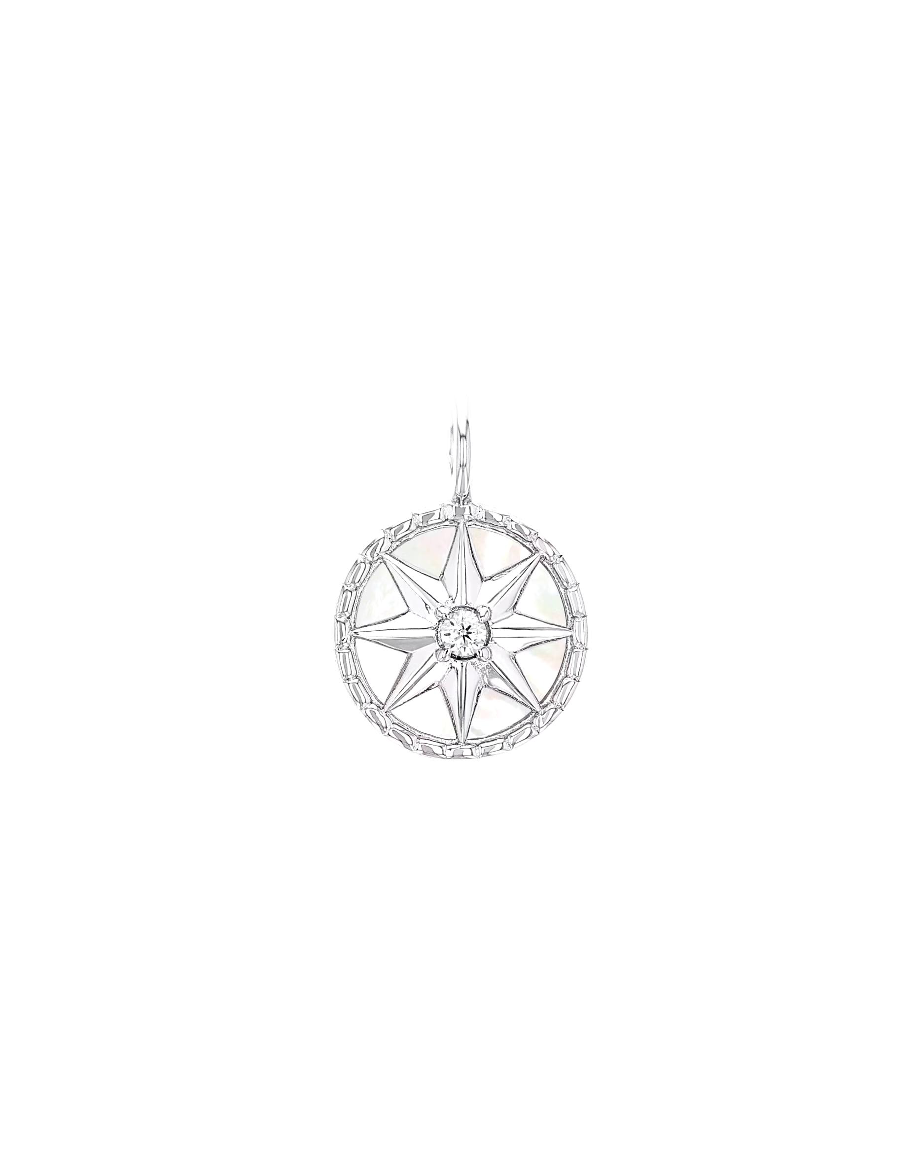 amor pendant motif pendant for women, 925 sterling silver, synthetic zirconia | compass
