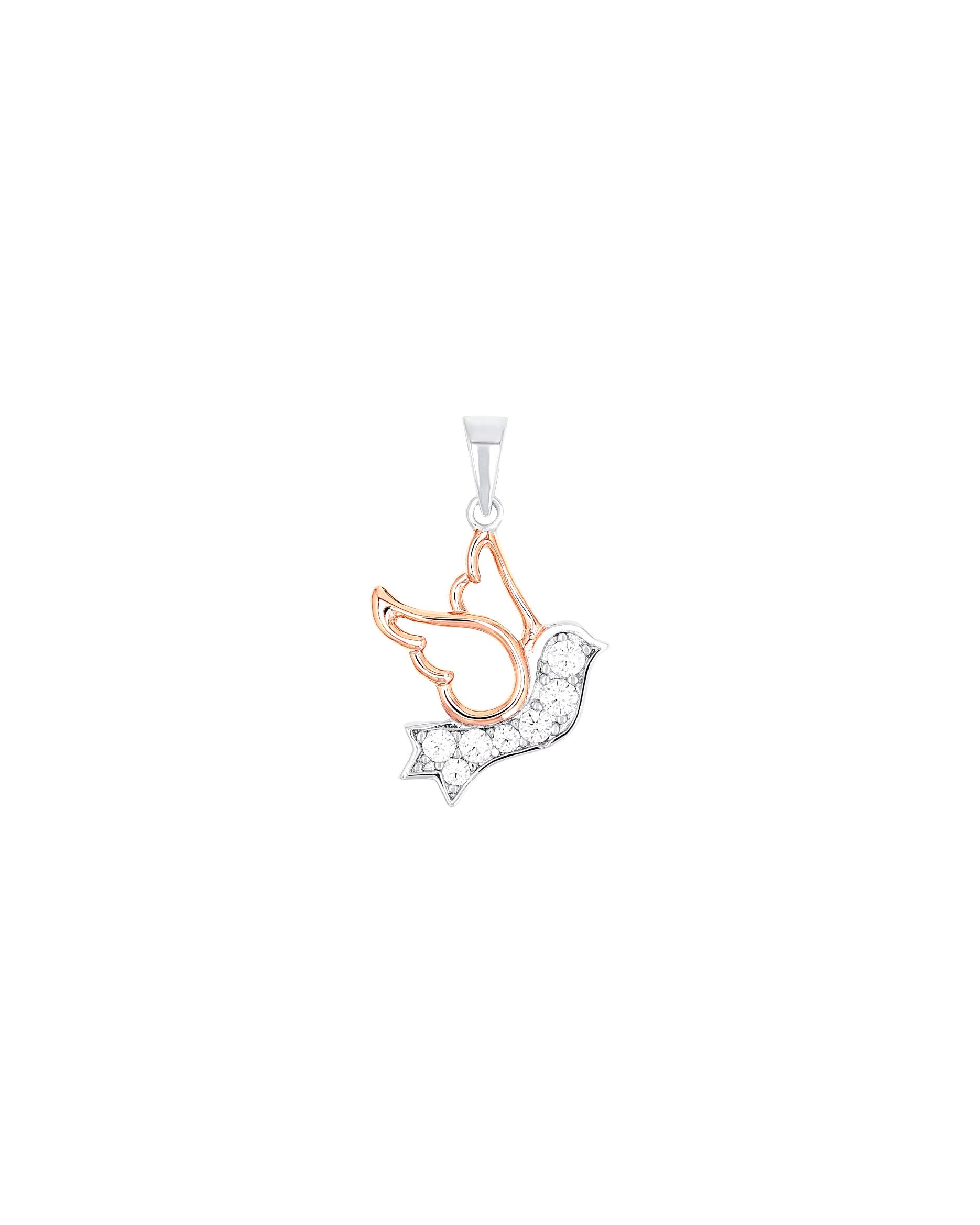 amor pendant motif pendant for women, 925 sterling silver, synthetic zirconia | Dove