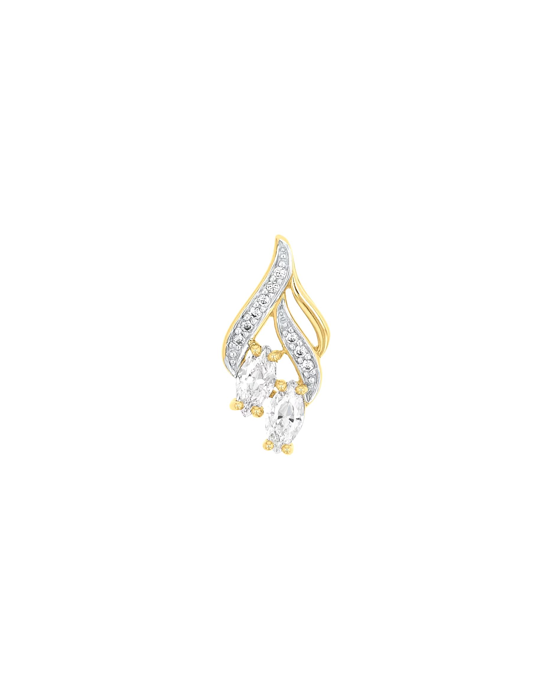 amor pendant motif pendant for women, 375 gold, zirconia synth.