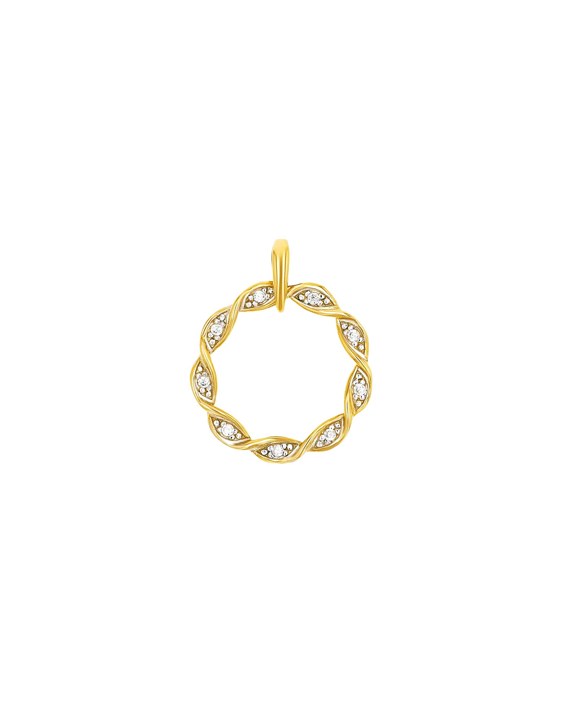 amor pendant motif pendant for women, 375 gold, zirconia synth.