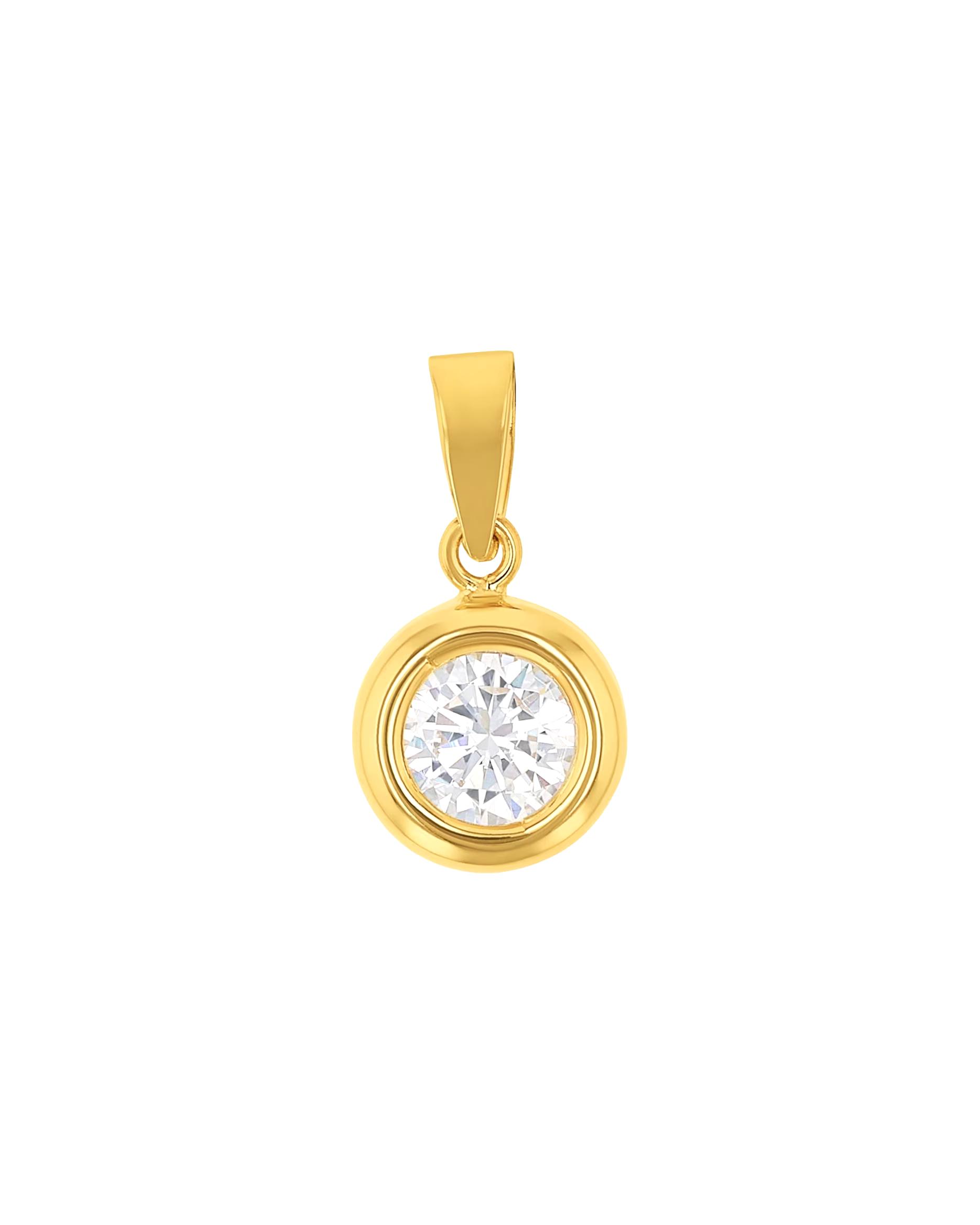 amor pendant motif pendant for women, 375 gold, zirconia synth.