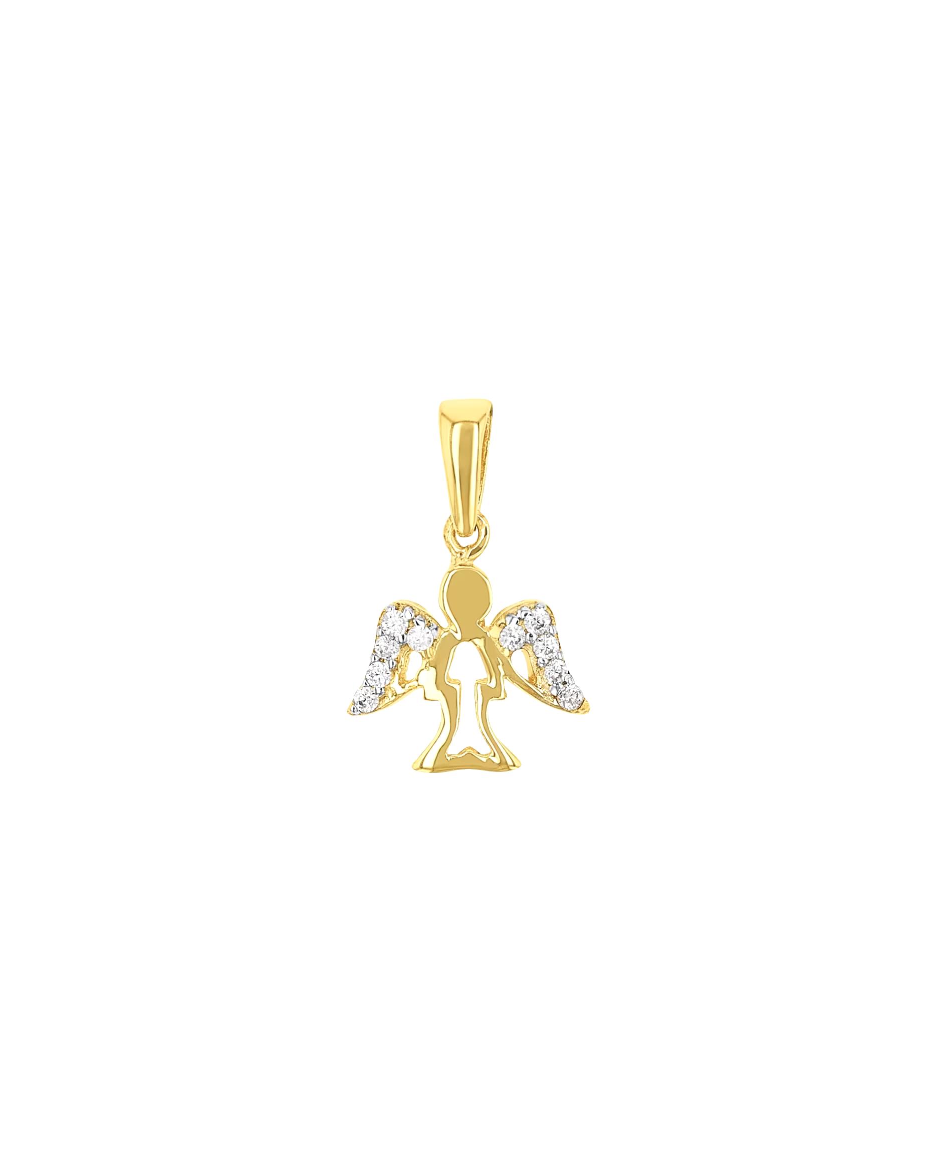 amor pendant motif pendant for women, gold 375, zirconia synth. | angel