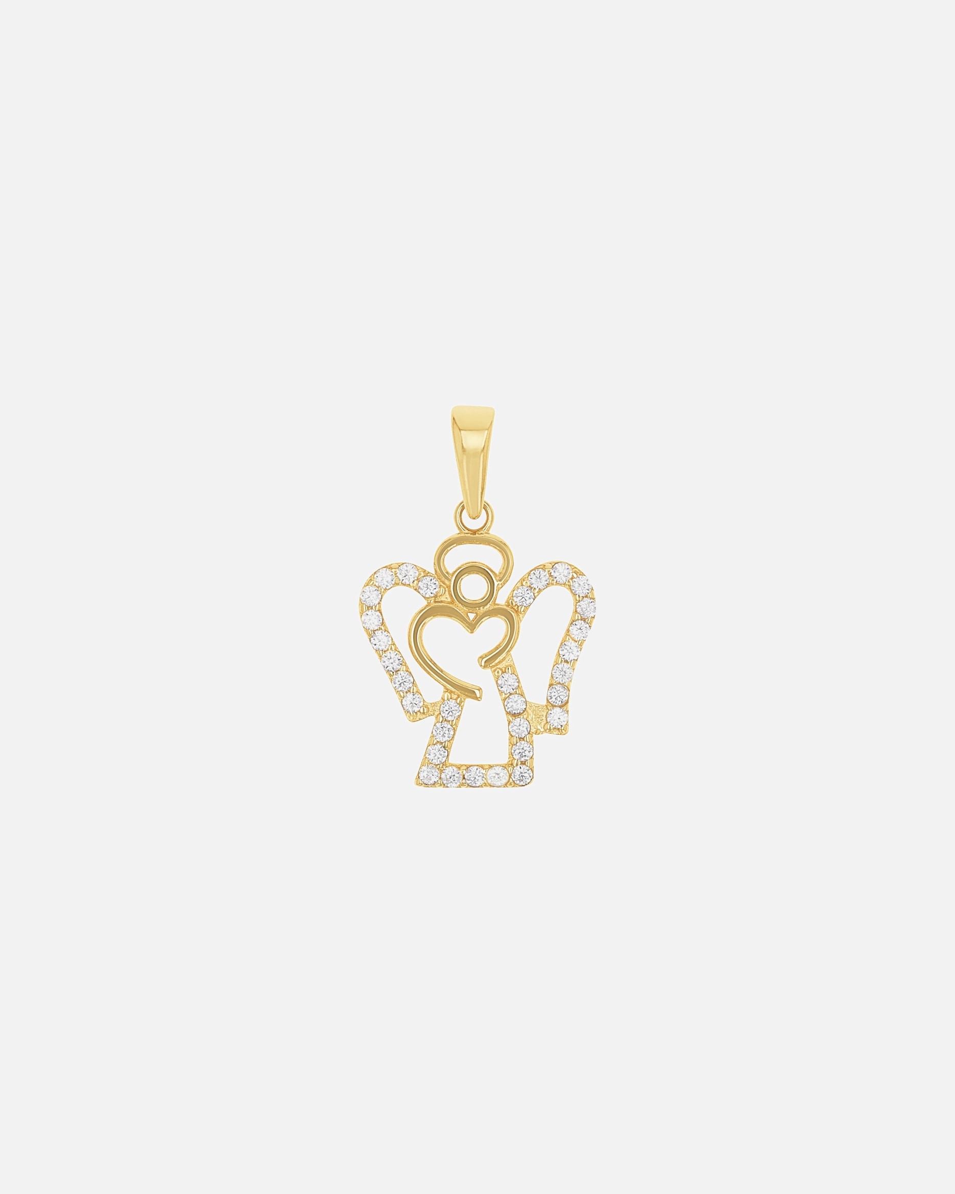 amor pendant motif pendant for women, gold 375, zirconia synth. | angel