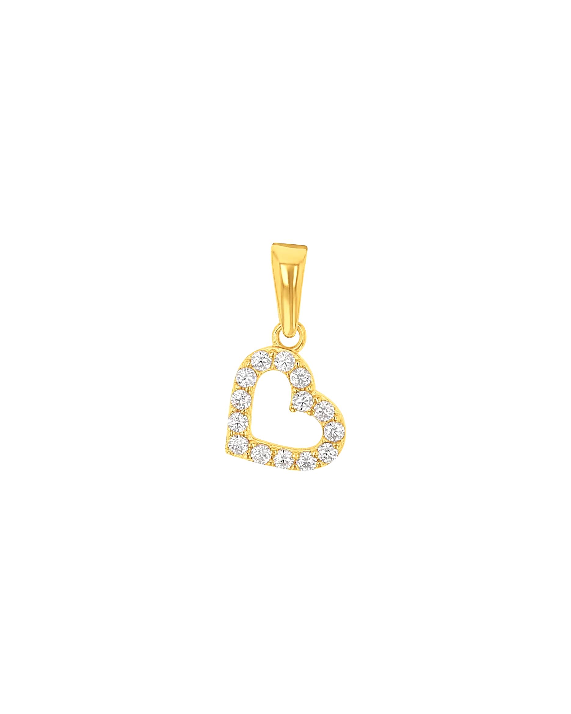 amor pendant motif pendant for women, gold 375, zirconia synth. | Heart