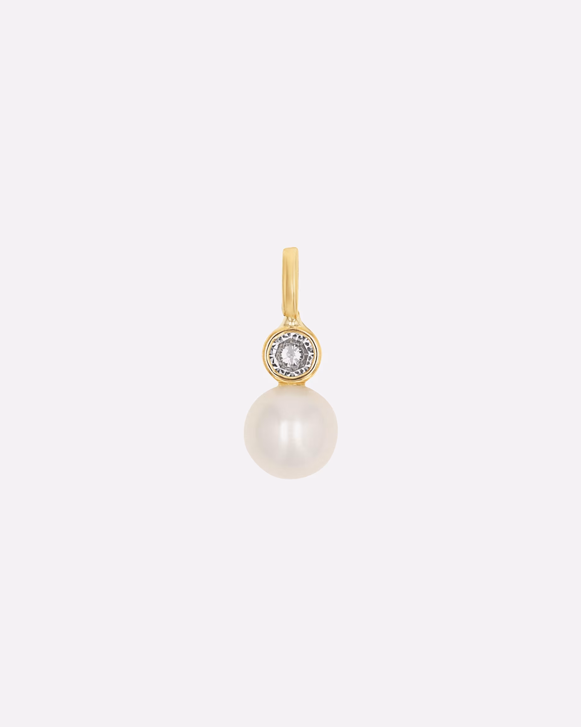 amor pendant motif pendant for women, gold 375, zirconia synth., freshwater cultured pearl