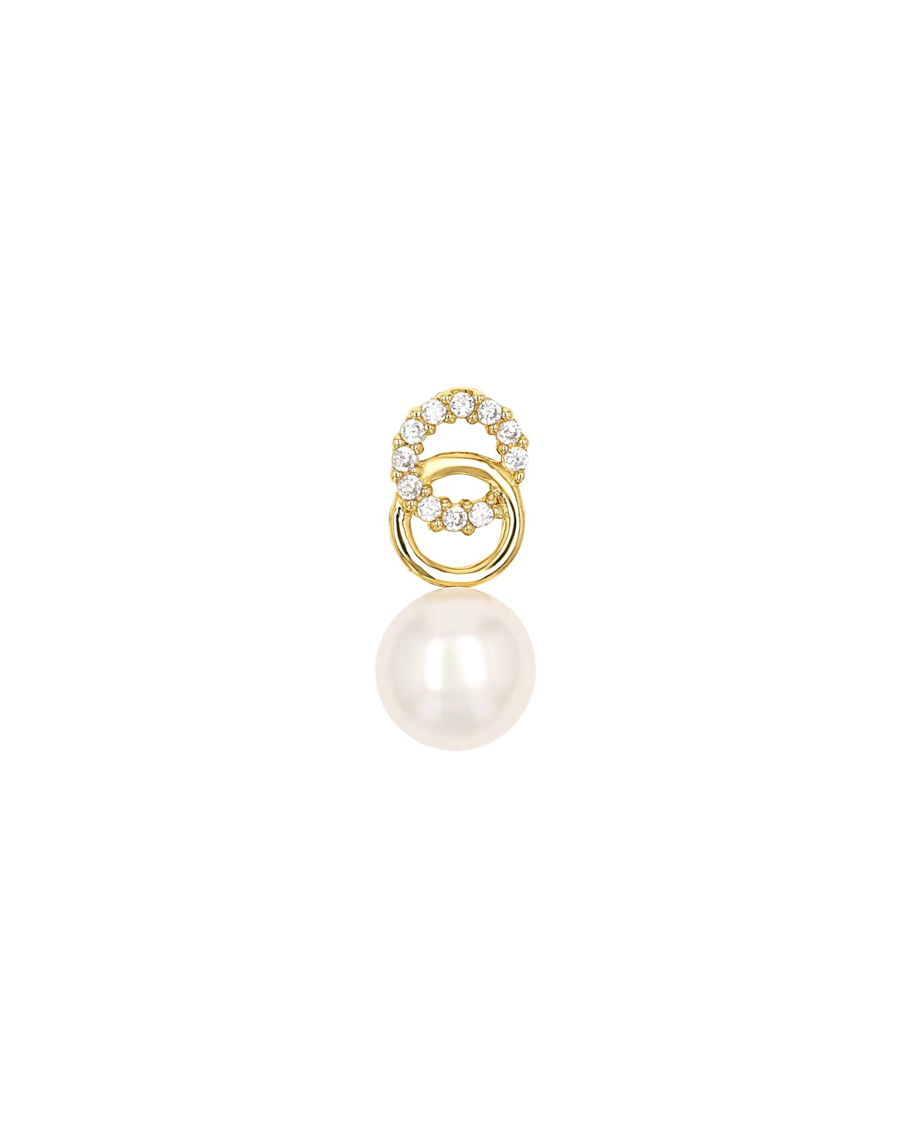 amor pendant motif pendant for women, gold 375, zirconia synth., freshwater cultured pearl