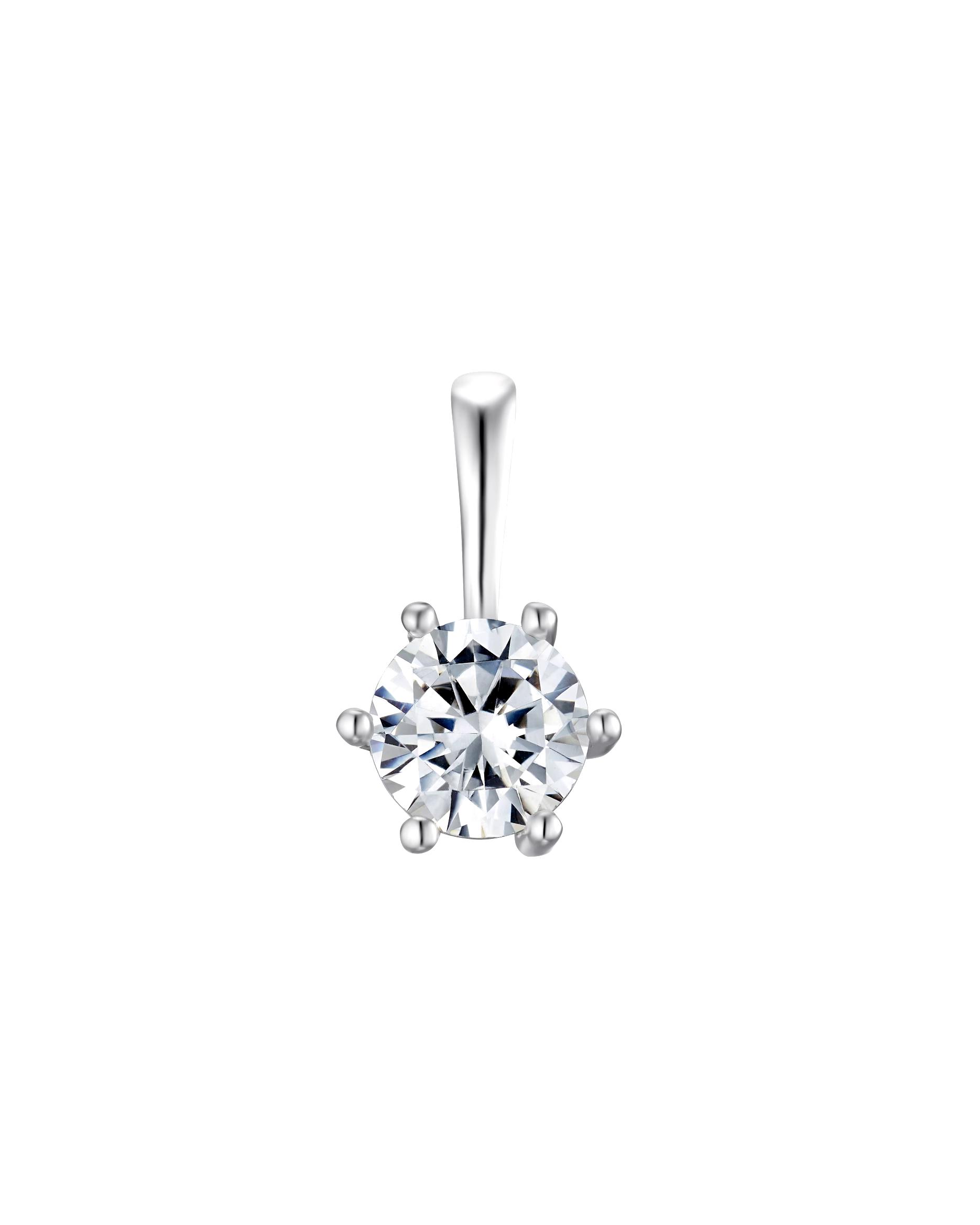 amor pendant motif pendant for women, white gold 375, zirconia synth.
