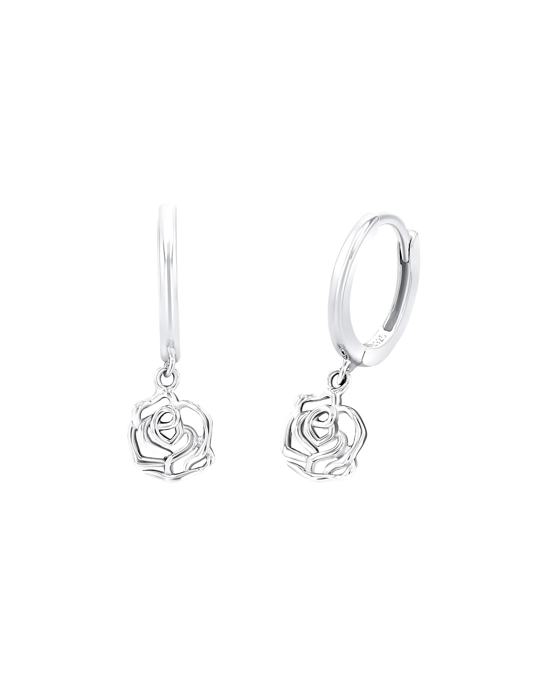 amor hoop earrings for women, 925 sterling silver | rose