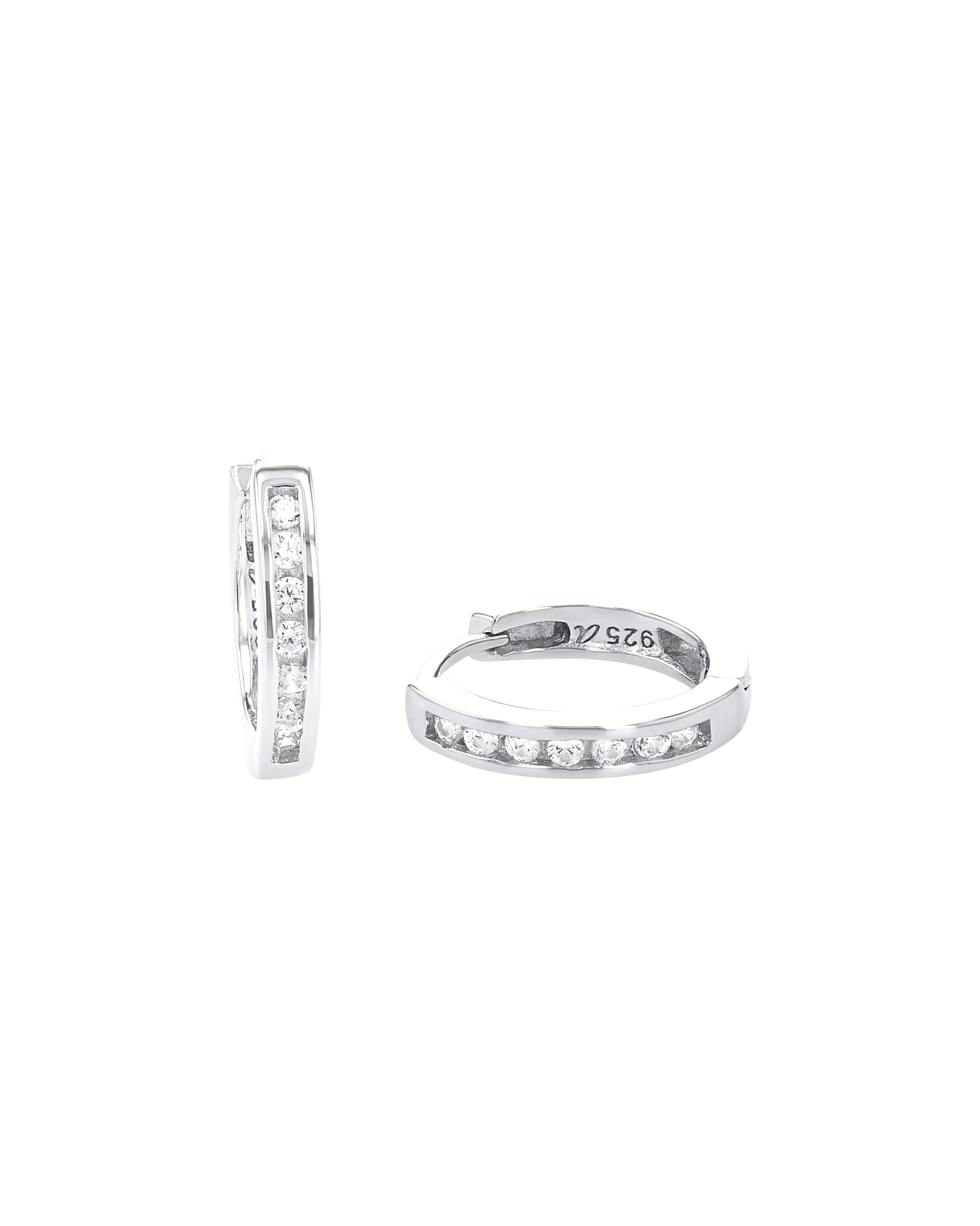 amor hoop earrings for women, 925 sterling silver, zirconia synth.