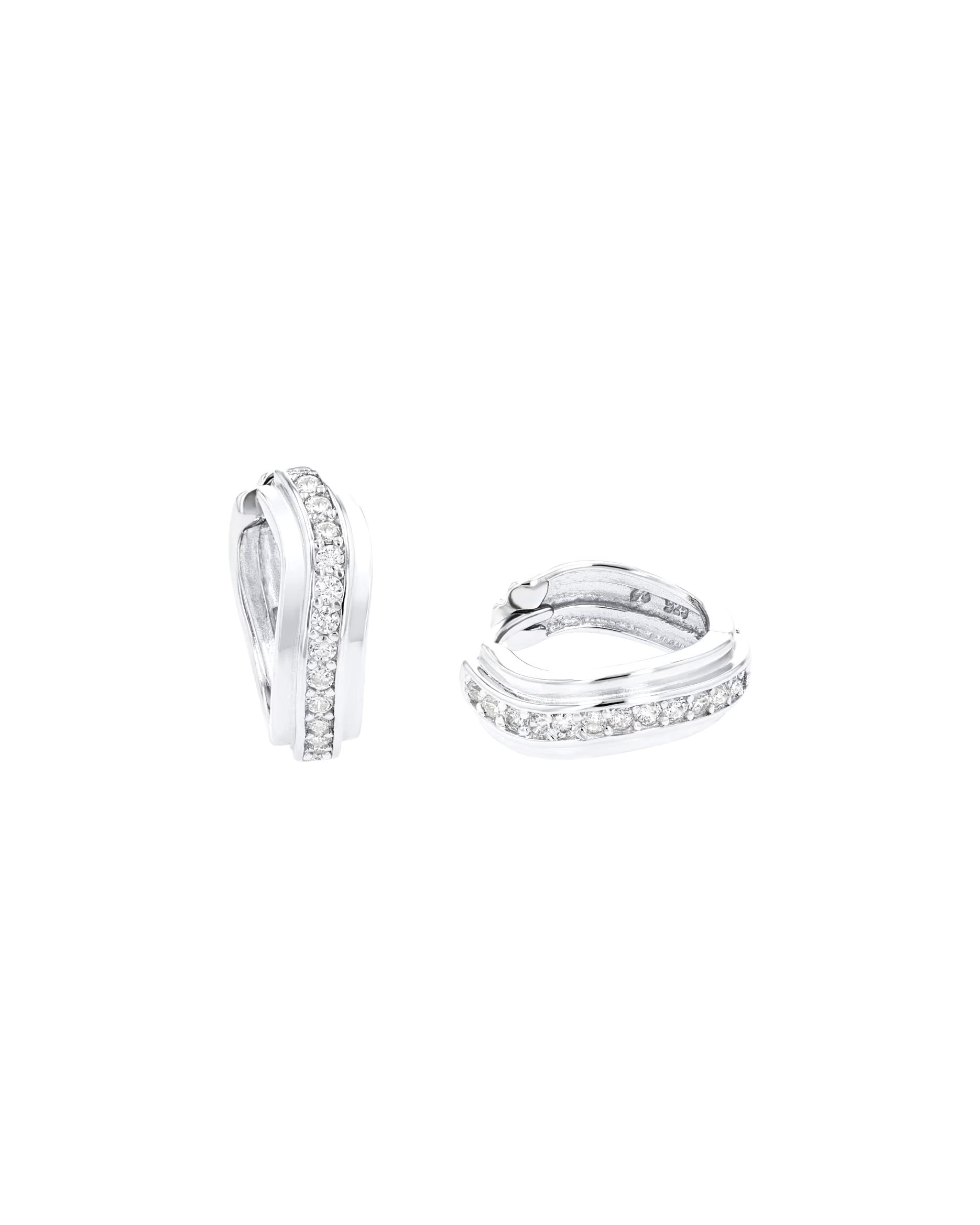 amor hoop earrings for women, 925 sterling silver, zirconia synth.