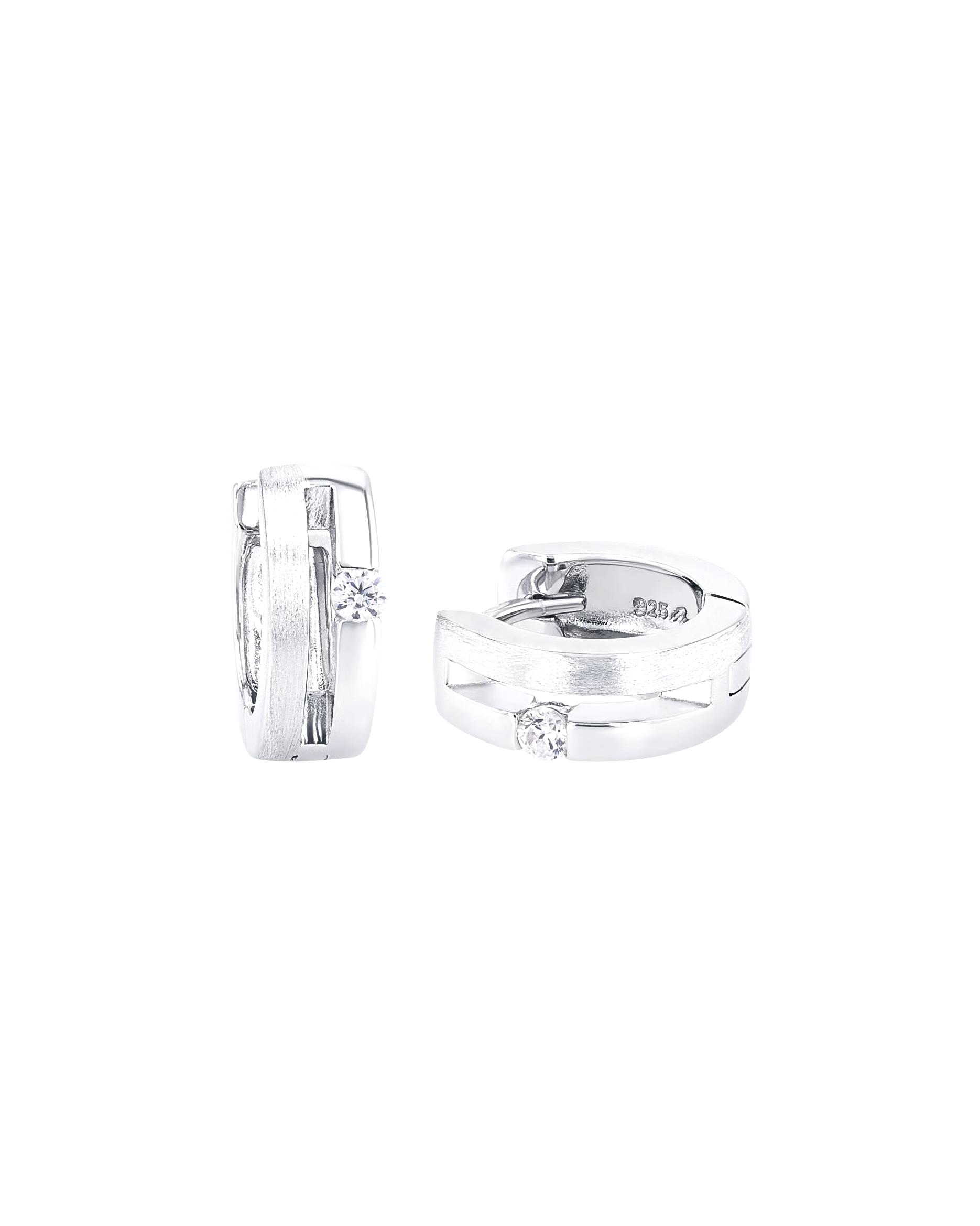 amor hoop earrings for women, 925 sterling silver, zirconia synth. Silber