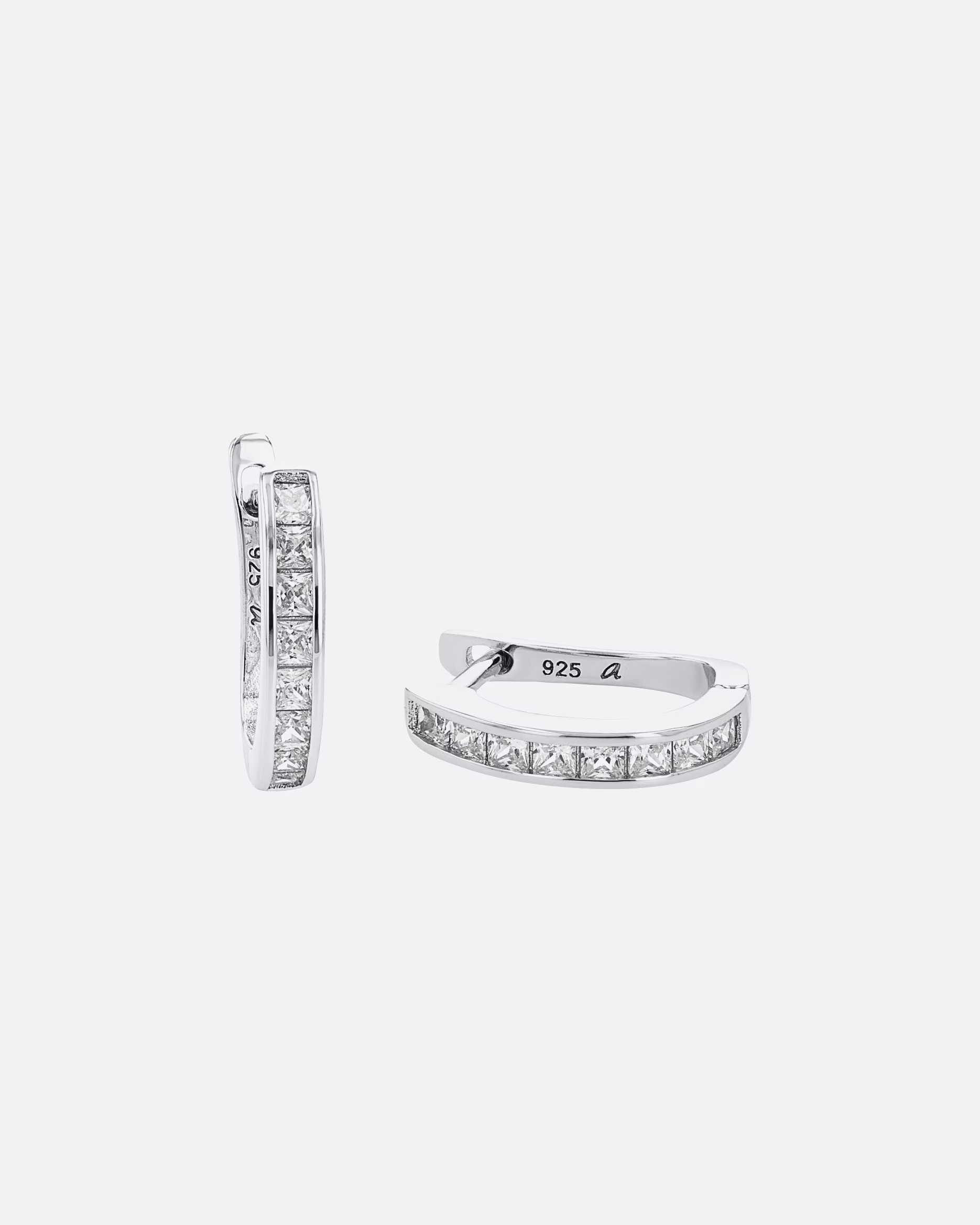 amor hoop earrings for women, 925 sterling silver, zirconia synth.
