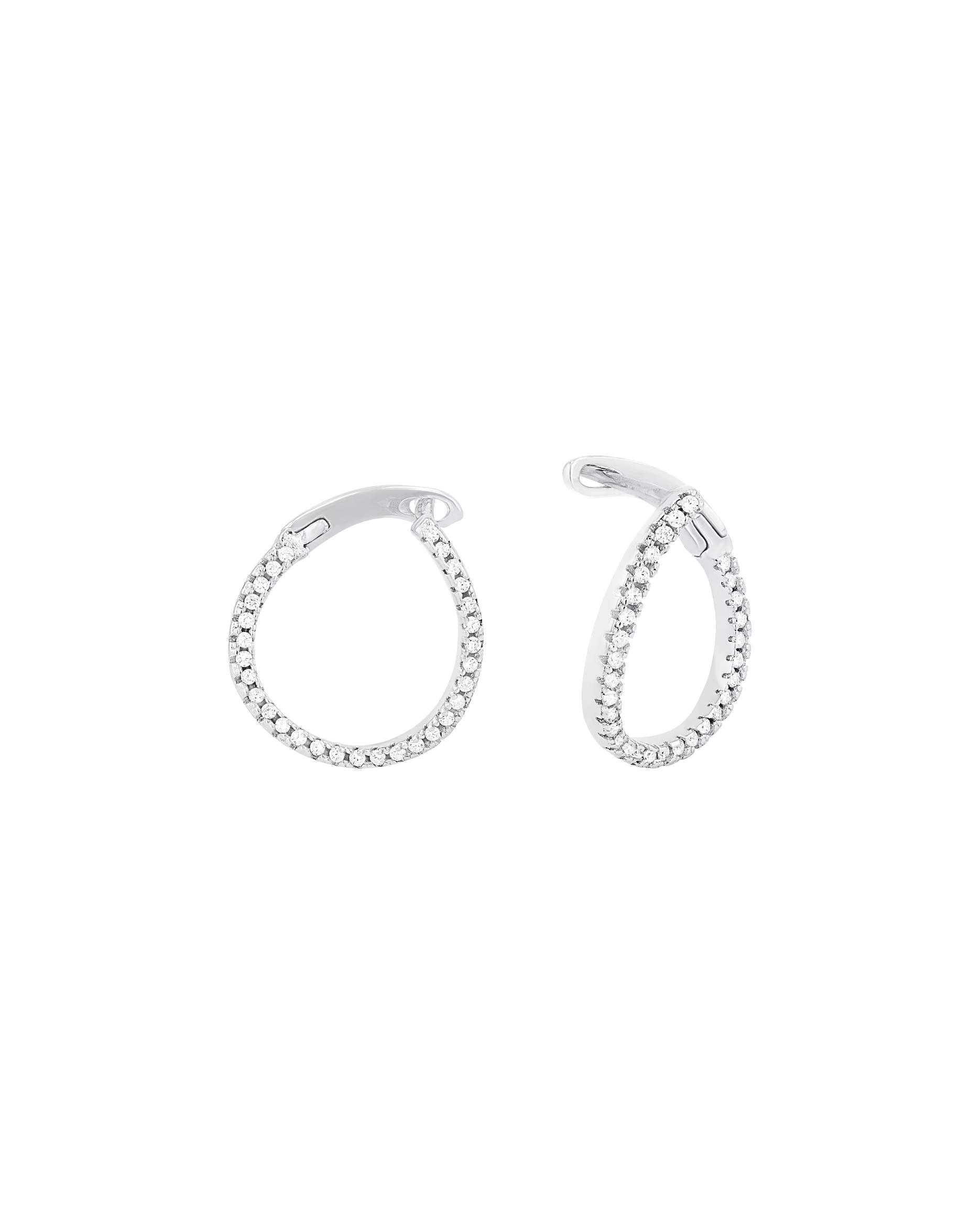 amor hoop earrings for women, 925 sterling silver, zirconia synth. Silber