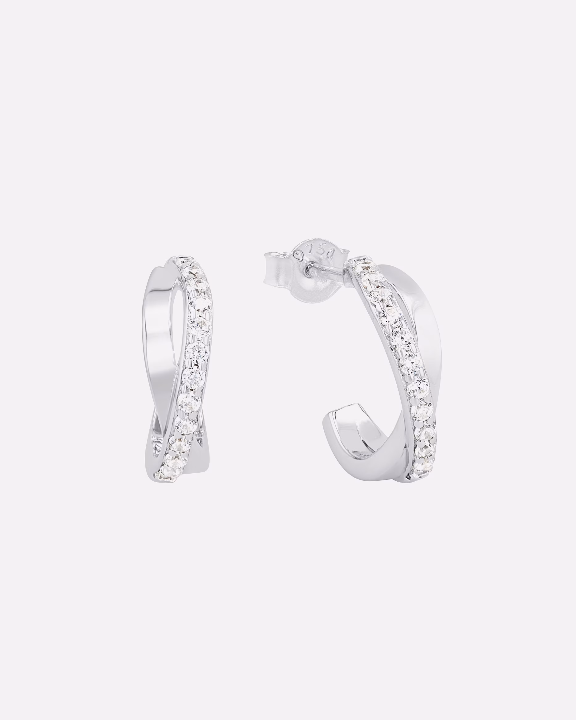 amor hoop earrings for women, 925 sterling silver, zirconia synth. Silber