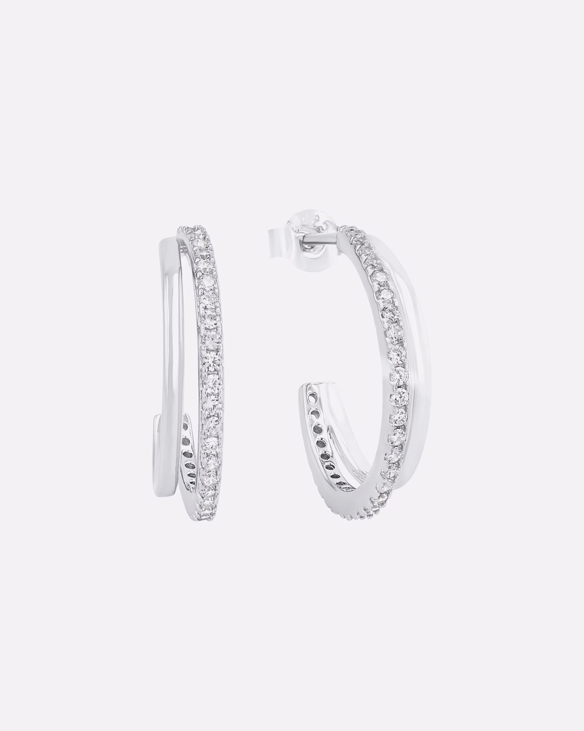 amor hoop earrings for women, 925 sterling silver, zirconia synth. Silber