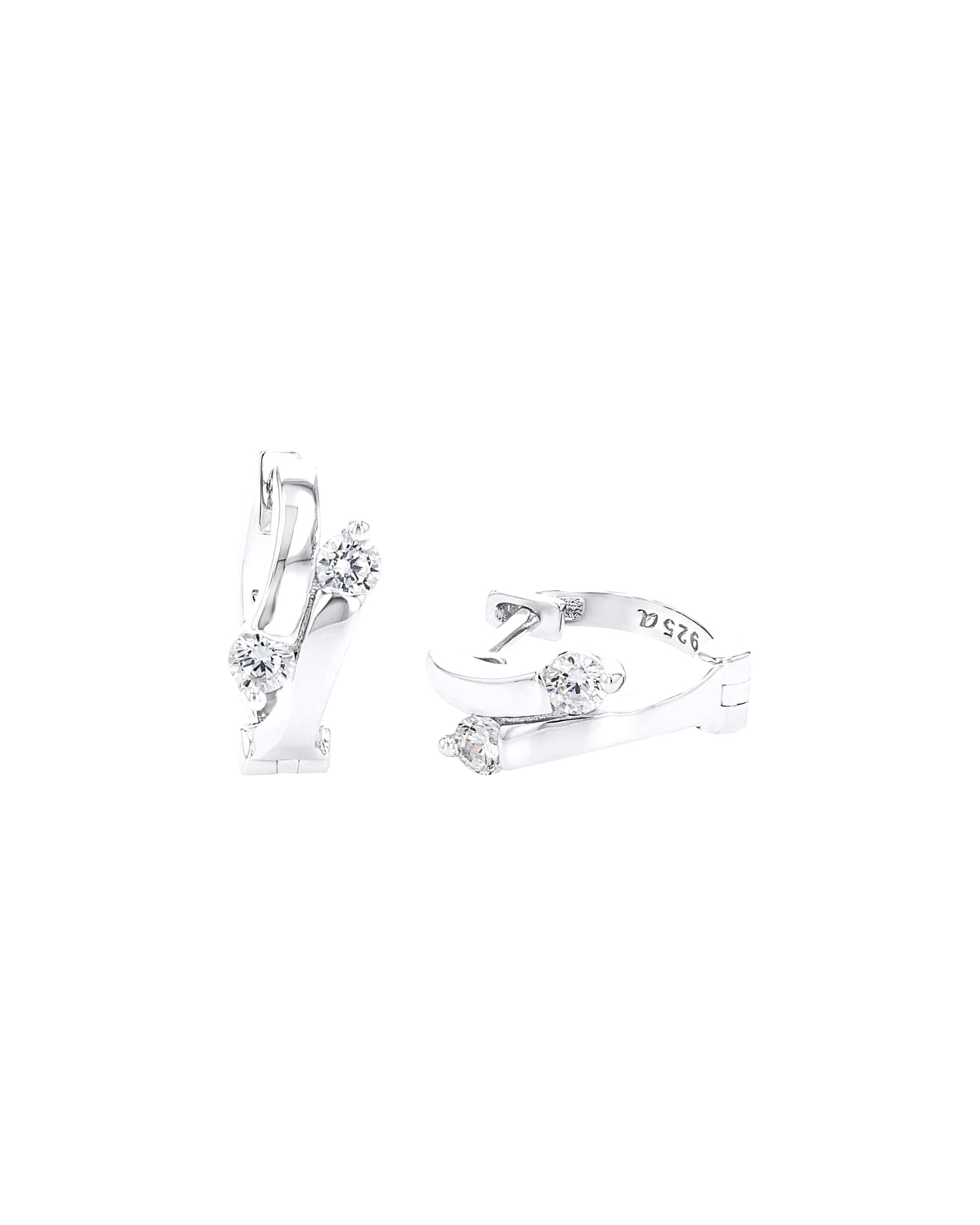amor hoop earrings for women, 925 sterling silver, zirconia synth. Silber