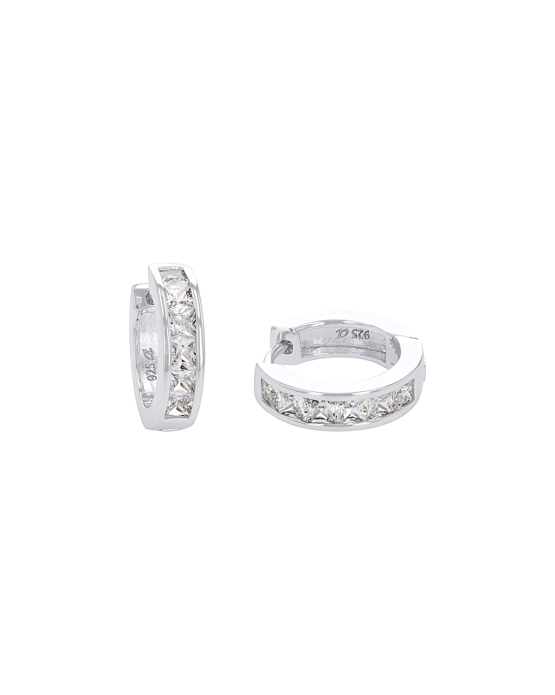 amor hoop earrings for women, 925 sterling silver, zirconia synth.