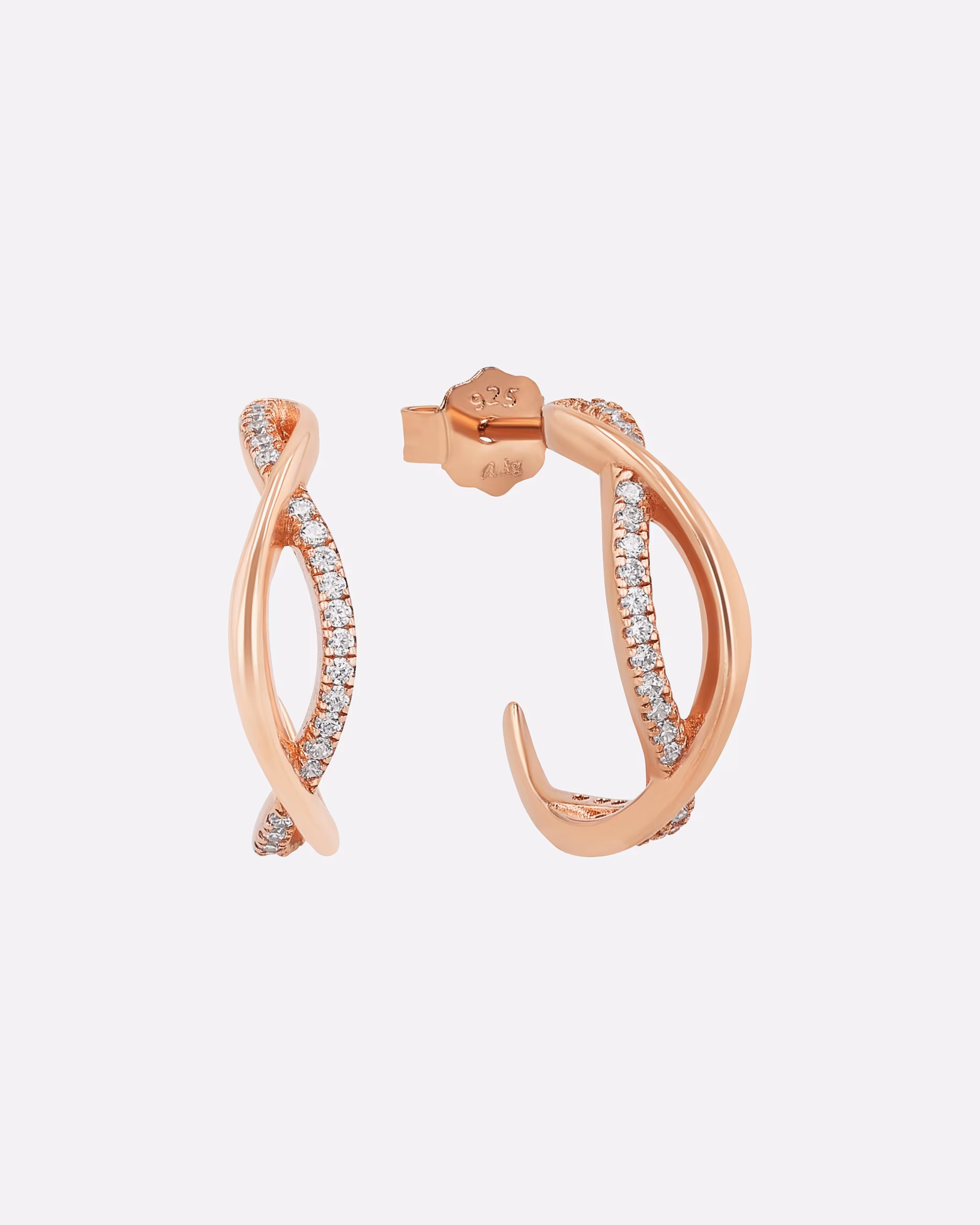 amor hoop earrings for women, 925 sterling silver, zirconia synth.