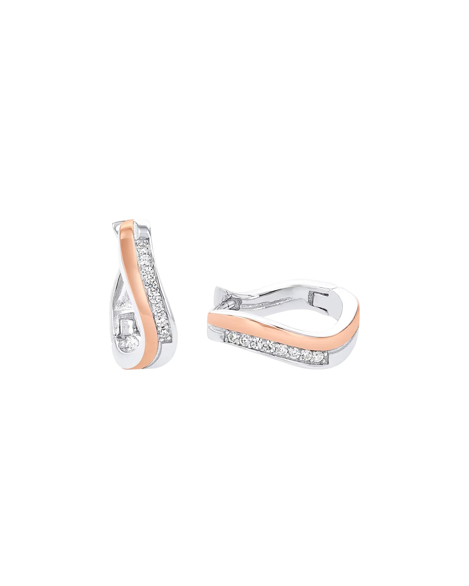 amor hoop earrings for women, 925 sterling silver, zirconia synth.