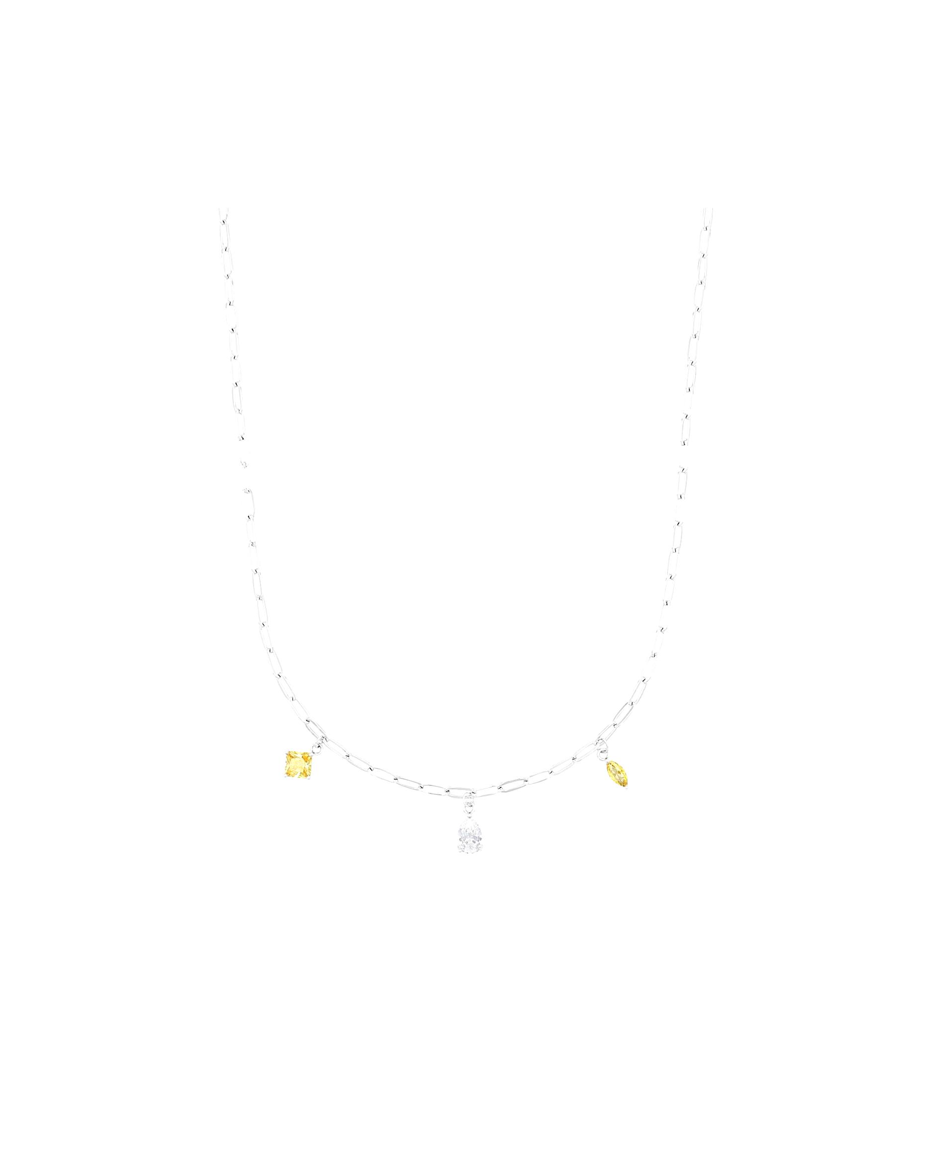 amor necklace chain with pendant for women, 925 sterling silver, glass