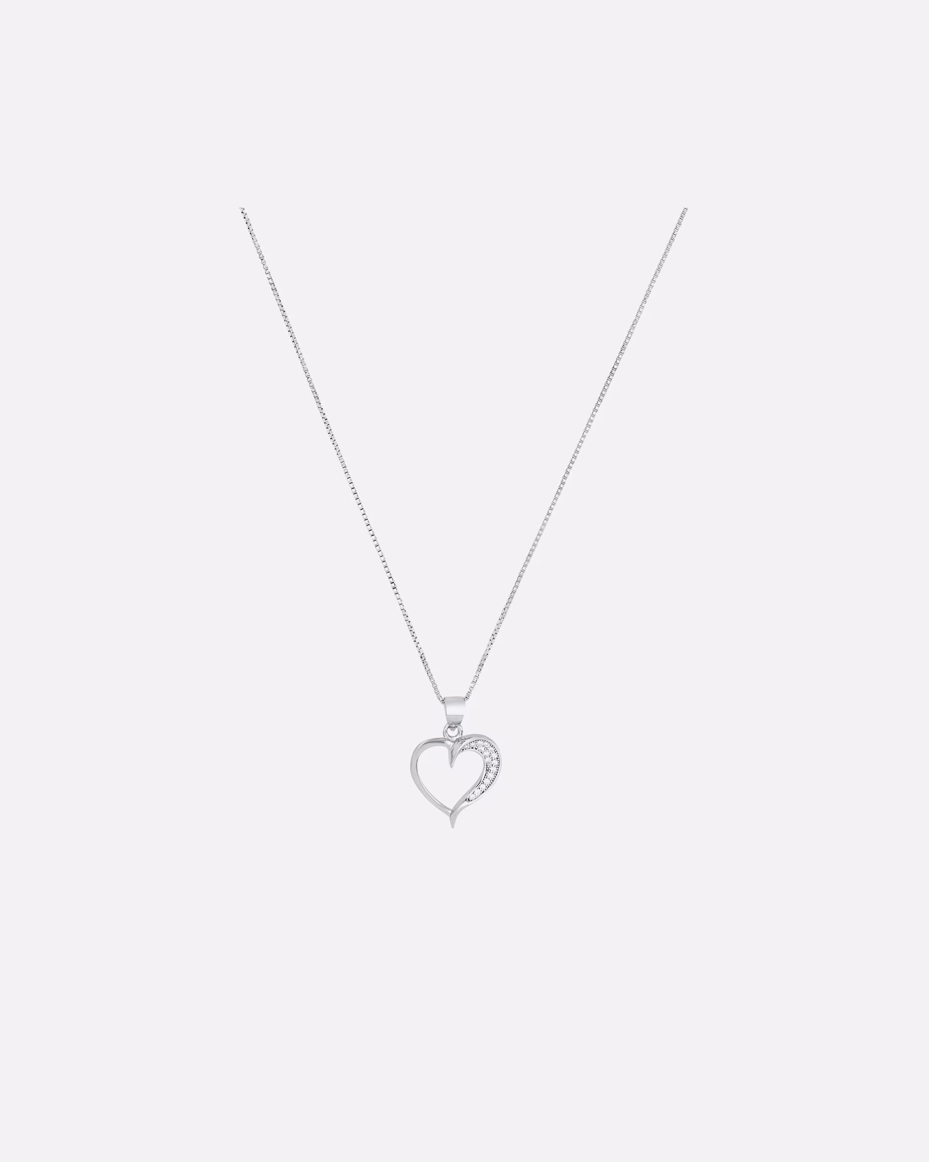 amor necklace chain with pendant for women, 925 sterling silver, zirconia synthetic. | Heart