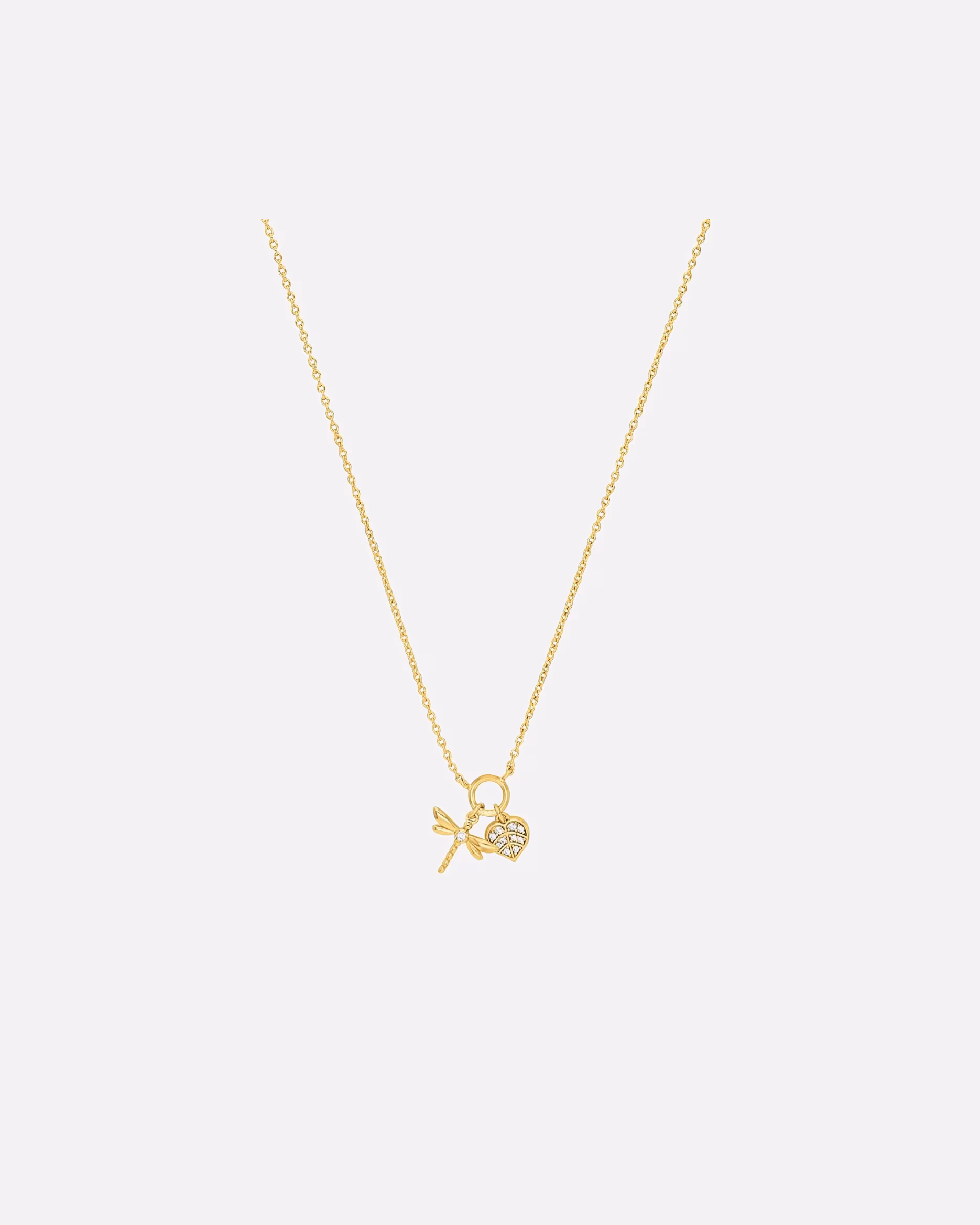 amor necklace chain with pendant for women, 925 sterling silver, zirconia synthetic. | dragon-fly