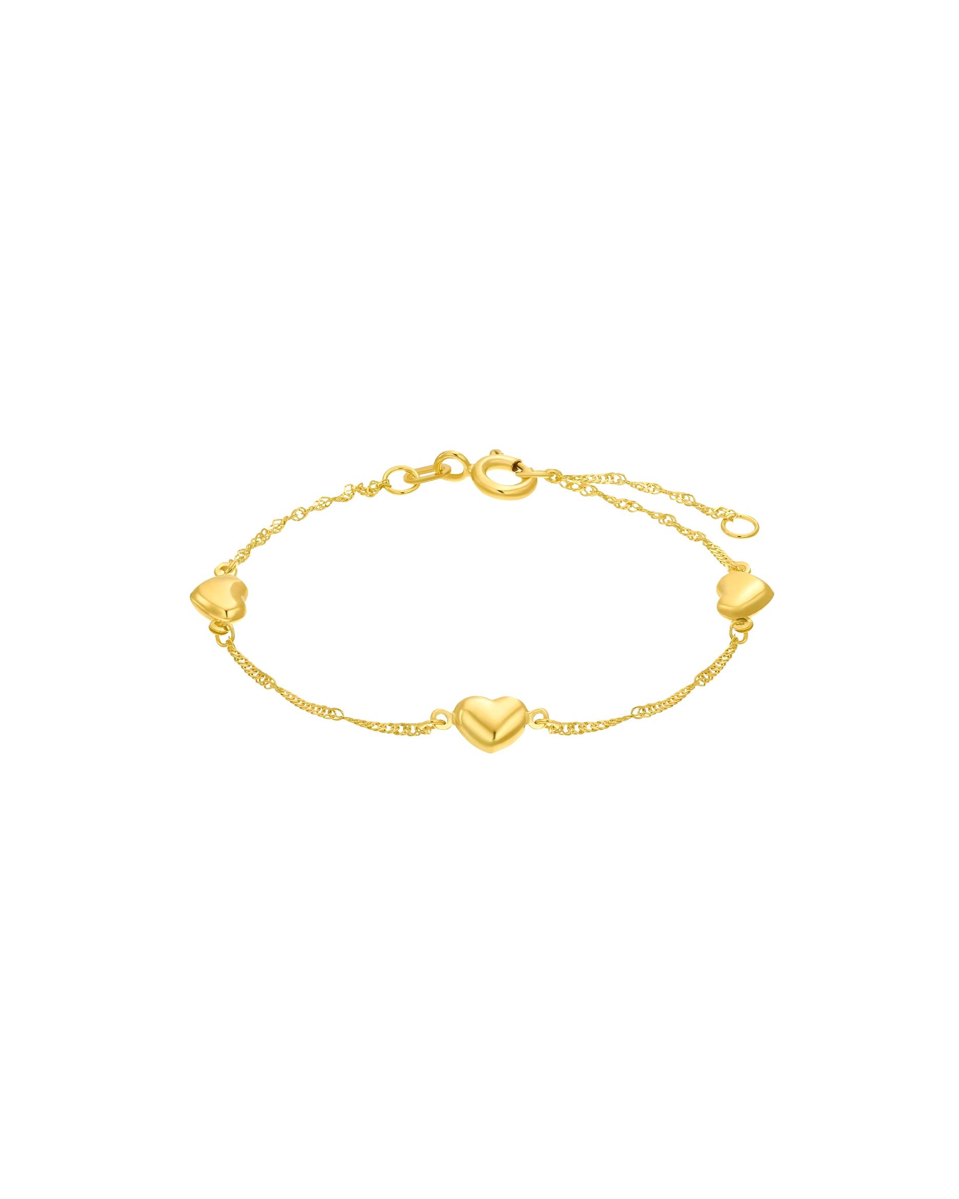 amor children's accessory bracelet for girls, 375 gold | Heart