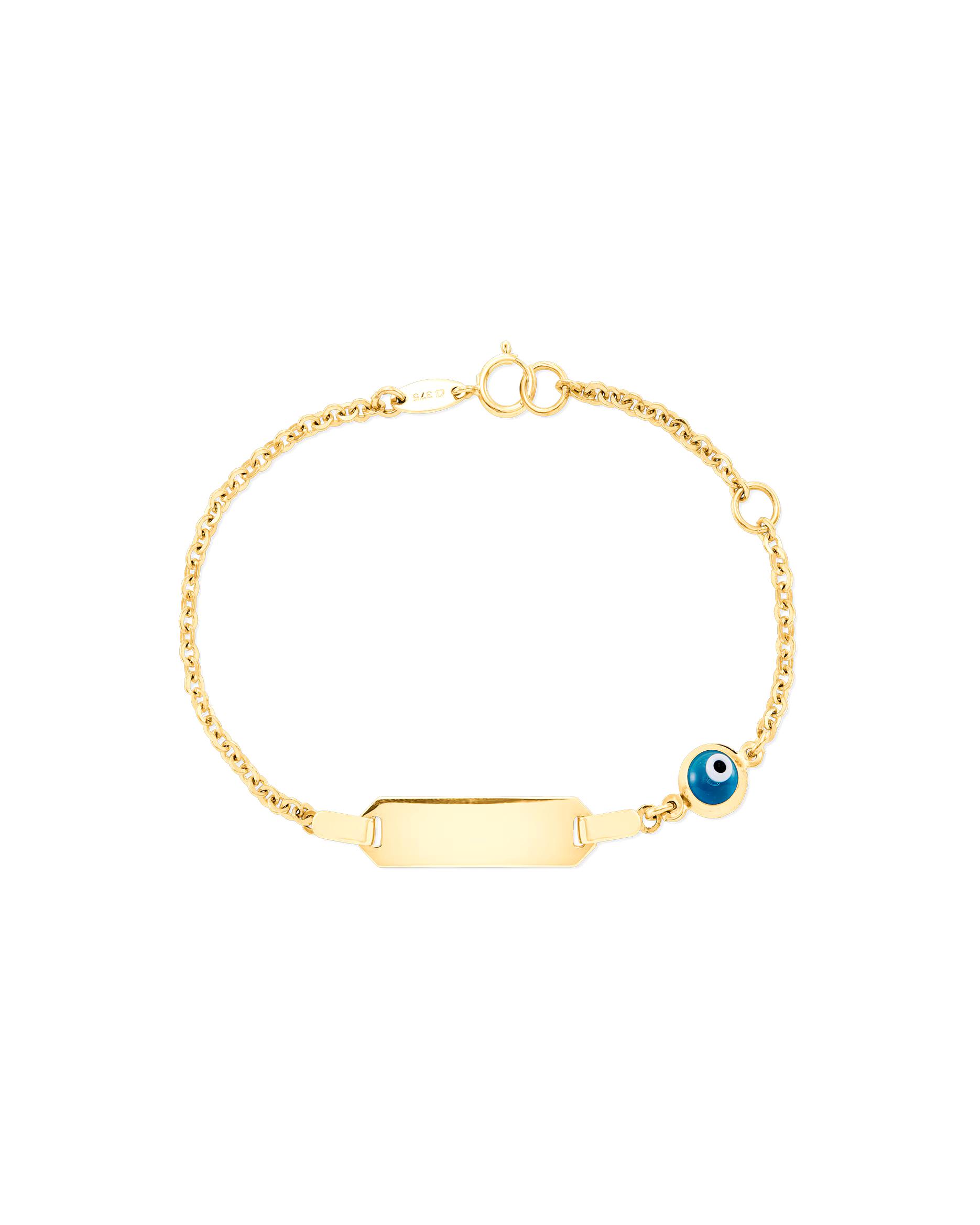 amor children's accessory identification bracelet for girls, 375 gold, glass