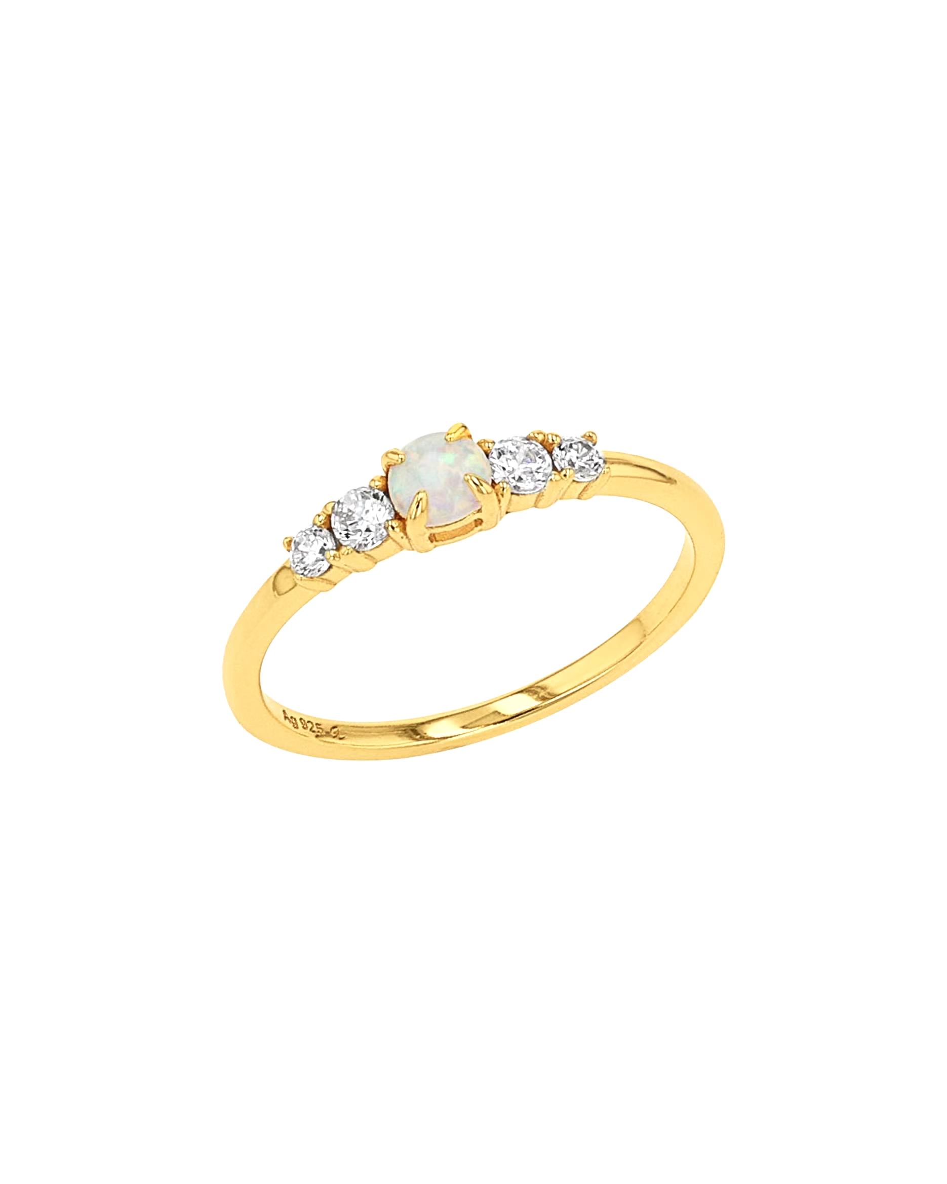 amor ring ring for women, 925 sterling silver, zirconia synth., opal synth.