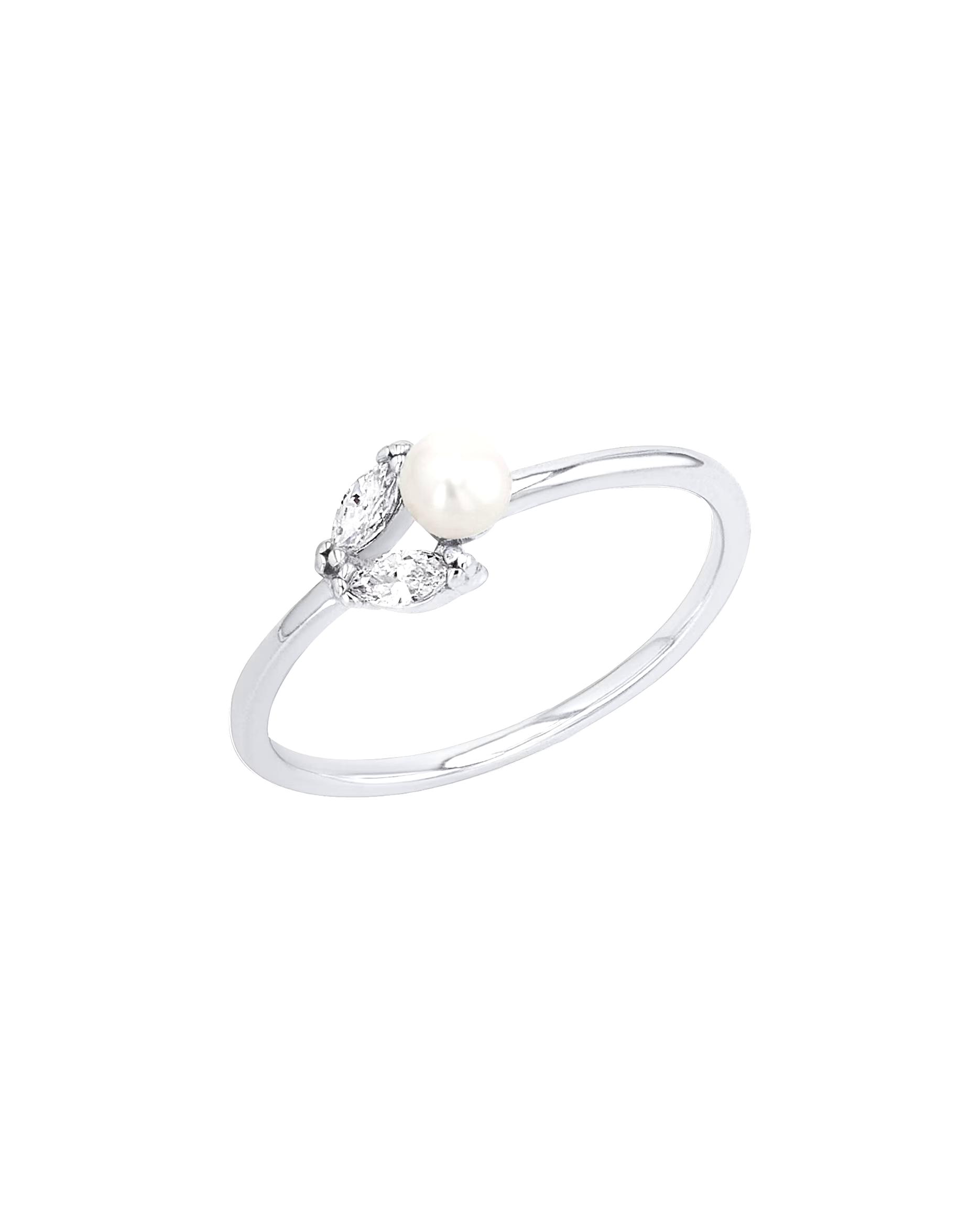 amor ring ring for women, 925 sterling silver, synthetic zirconia, freshwater cultured pearl