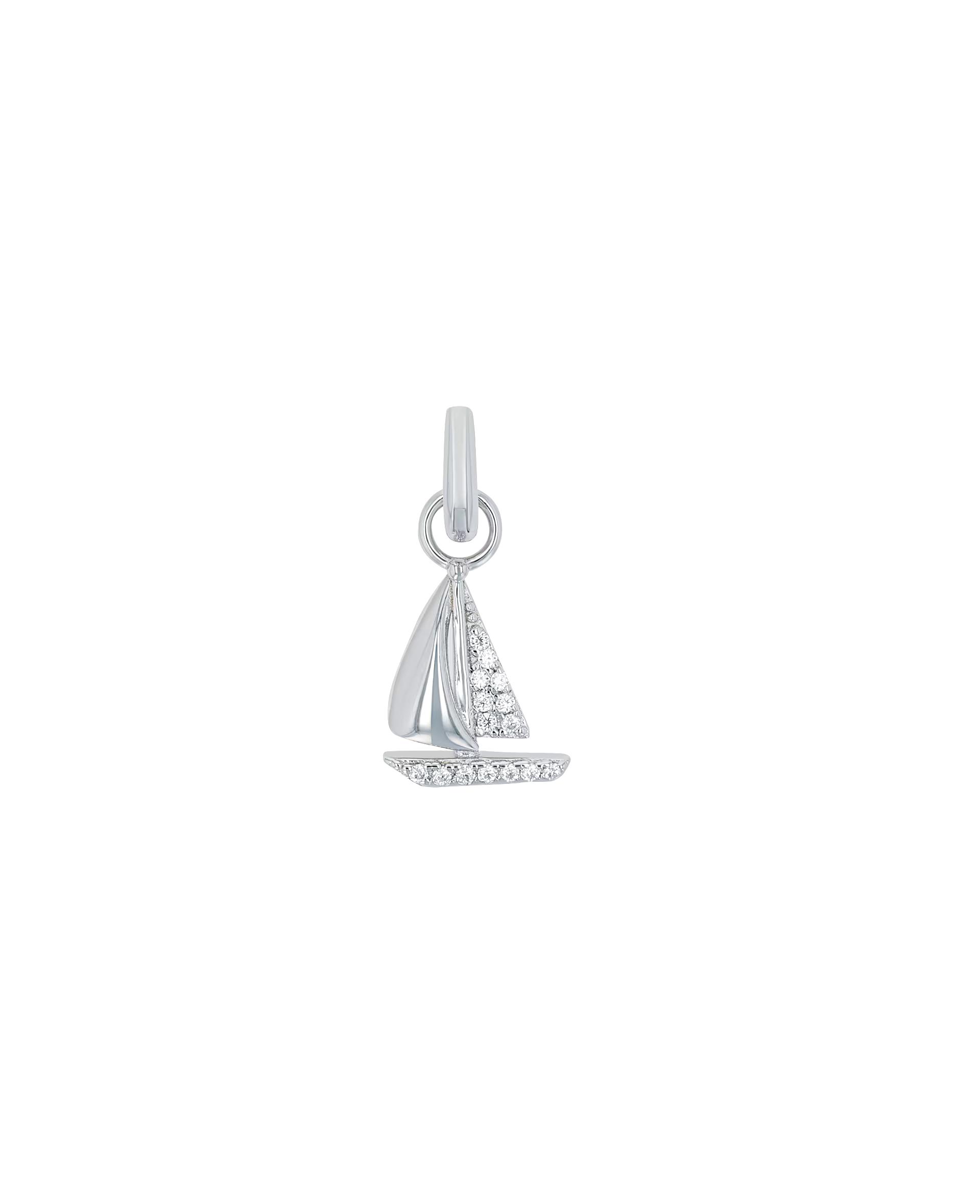 amor jewelry charm for women, 925 sterling silver, zirconia synth. | boat