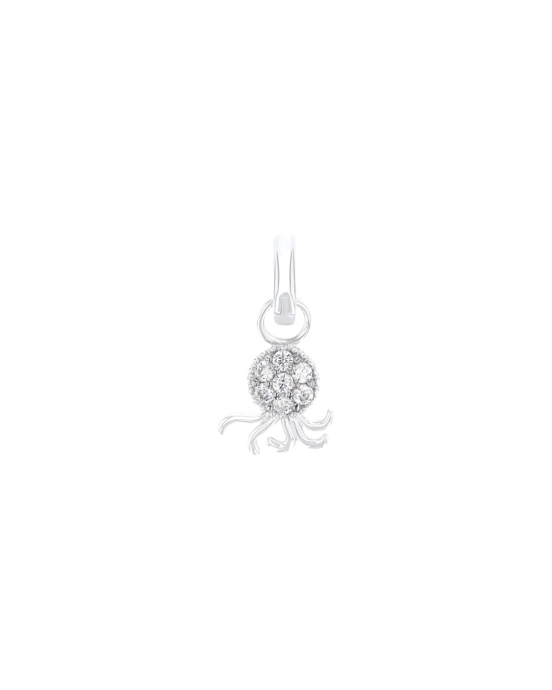 amor jewelry charm for women, 925 sterling silver, zirconia synth. | octopus