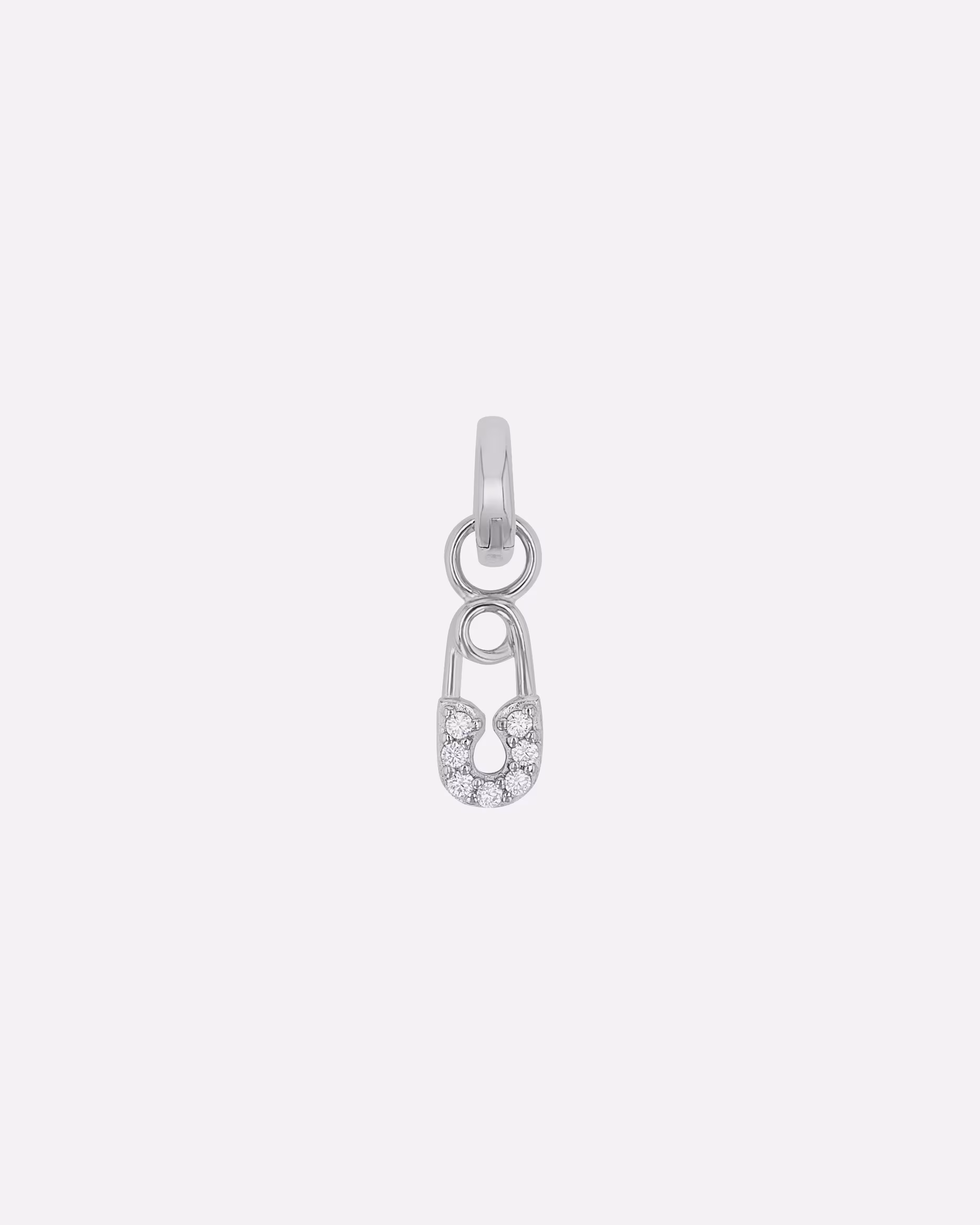 amor jewelry charm for women, 925 sterling silver, zirconia synth. | Safety pin