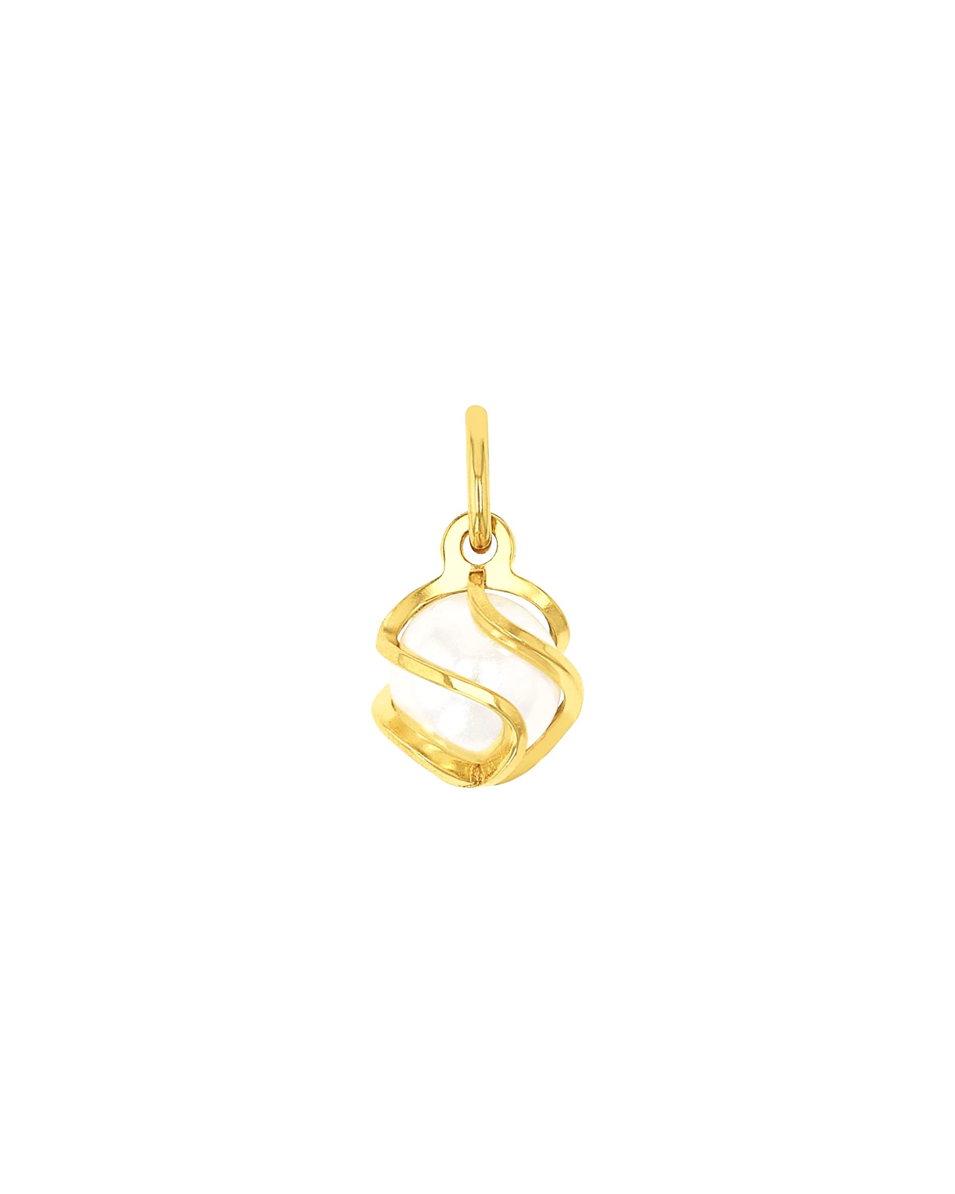 amor jewelry pendant motif pendant for women, 585 gold, wax pearl