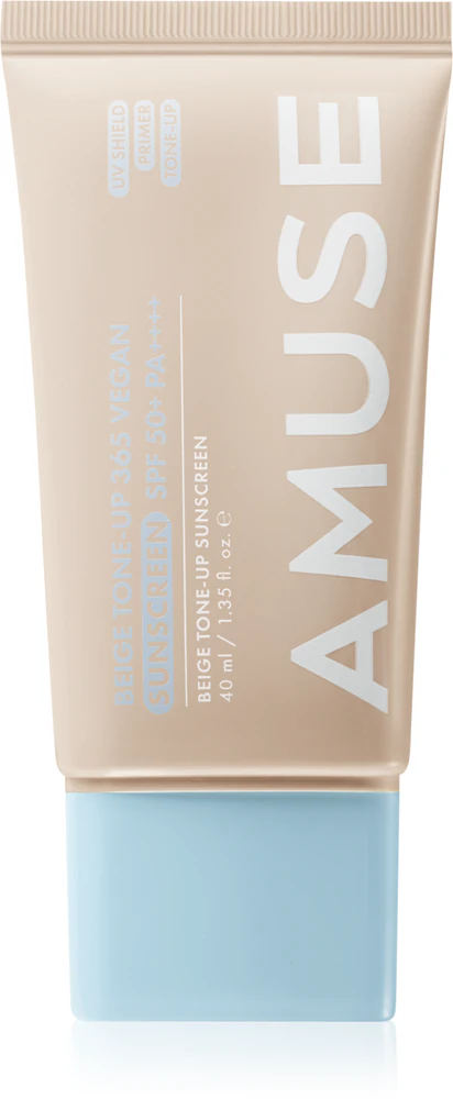 AMUSE Beige Tone-Up 365 Vegan Sunscreen Tanning Fluid for Toning to Even Out Skin Tones, 40 ml