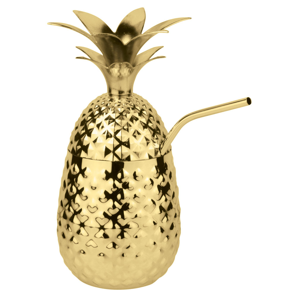 Pineapple Mug with Straw 9,5 cm H 20,5 cm 500 ml Home Bar Sambonet Paderno