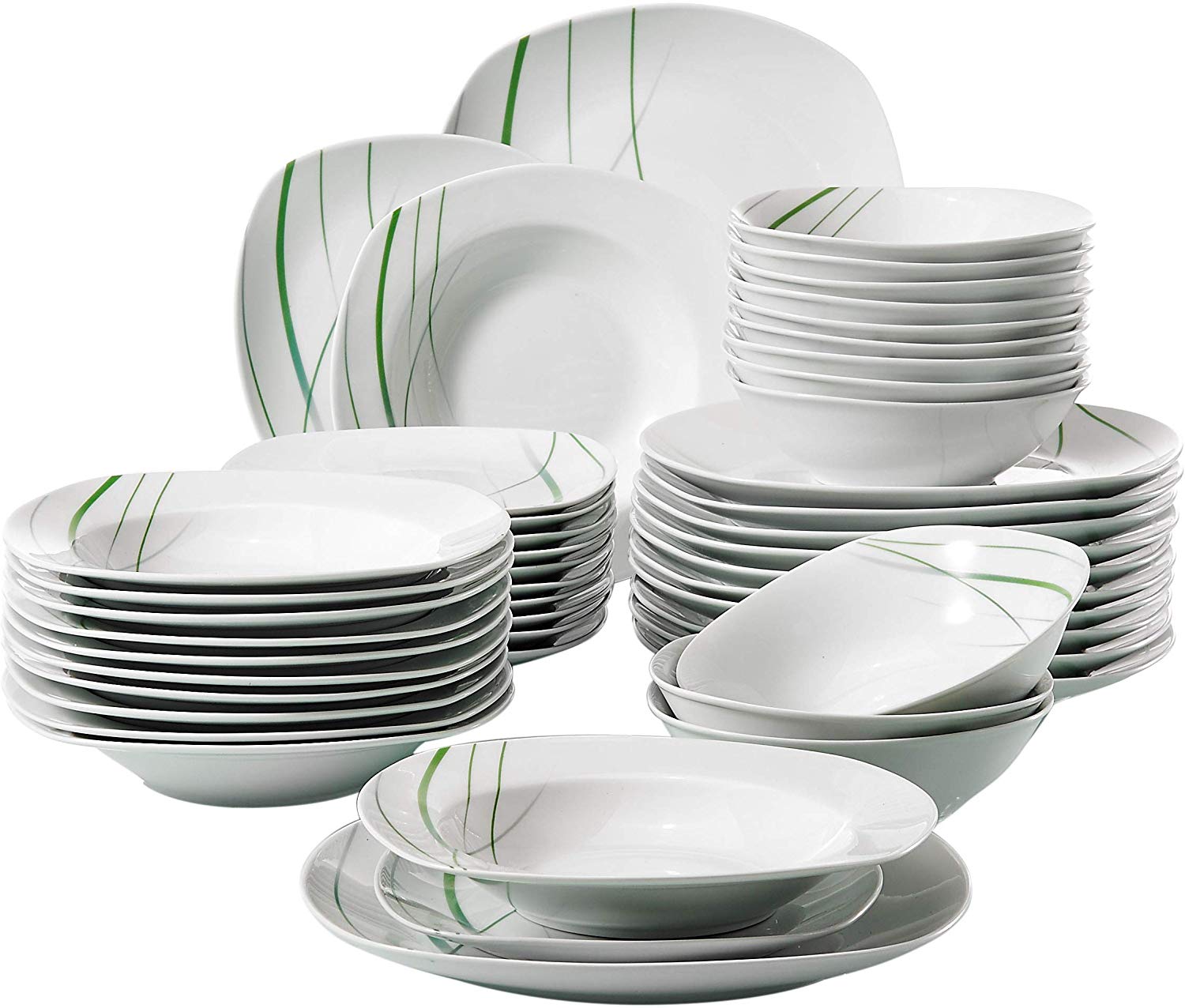 Veweet Aviva Dinner Service Porcelain 18/36 Pieces Crockery Set 20/40 Piece