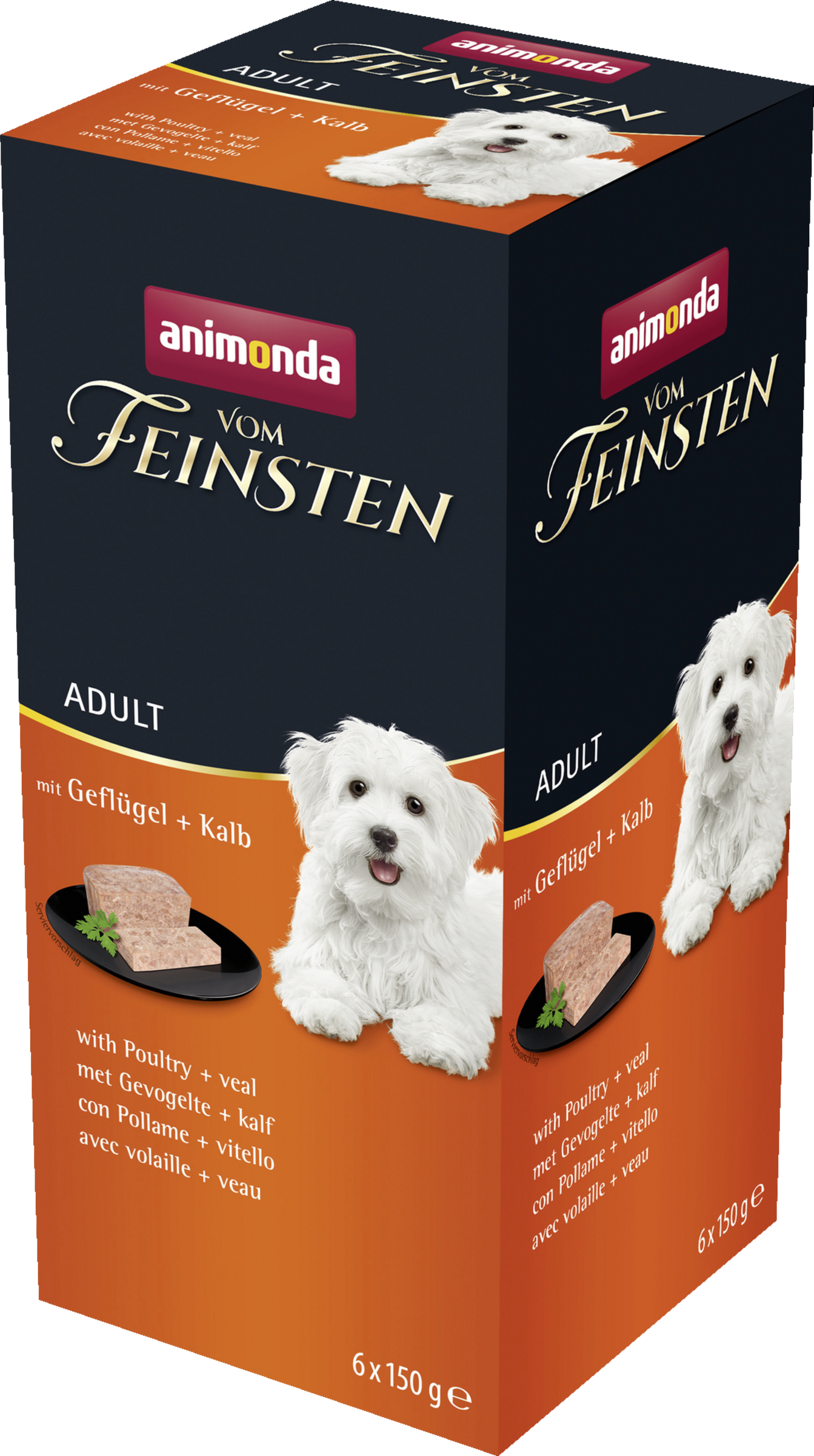 animonda Vom Feinsten Adult with Poultry and Veal Wet Dog Food 900g