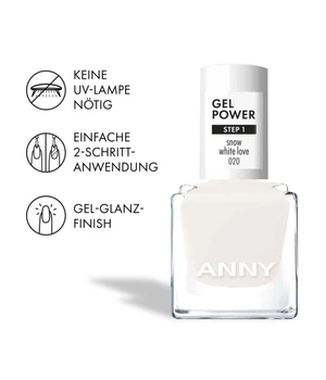 ANNY Gel Power Nail Polish 010, Snow White Love