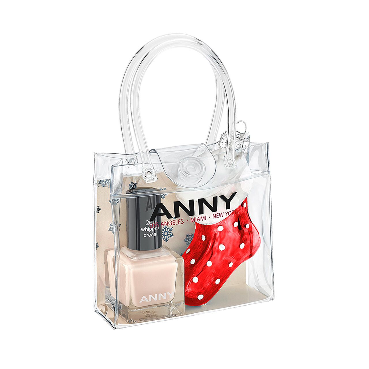 Anny, Holly Jolly Socks 2 X-Mas Set = Nail Polish Whipped Cream 15 ml + pendant 1 piece, 2 St